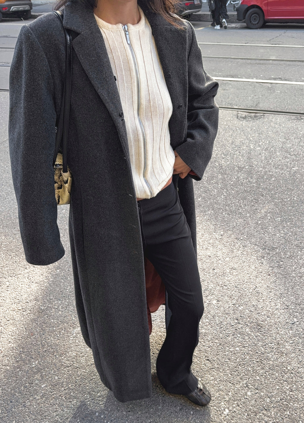 Papessa extra LONG grey coat
