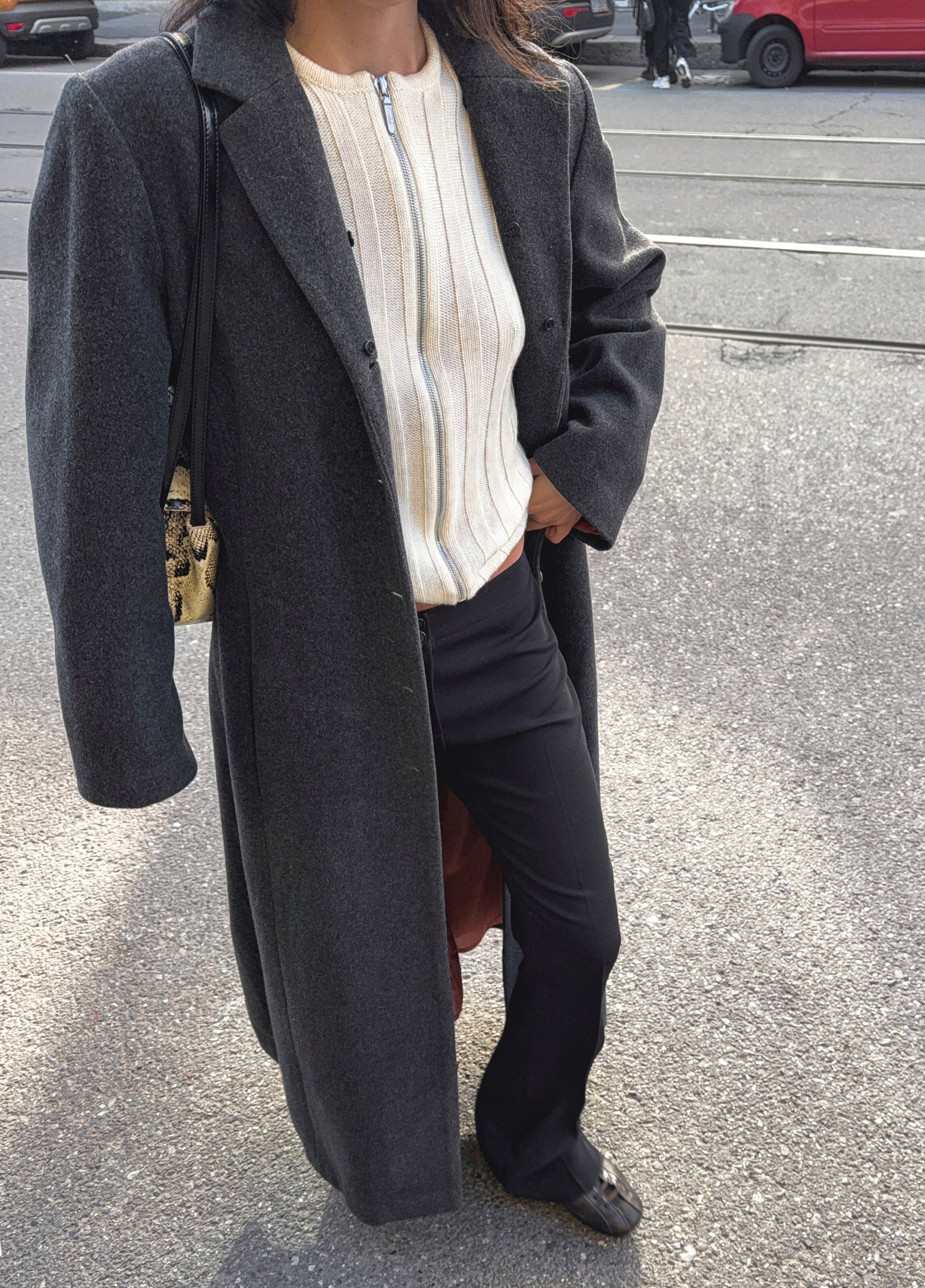 Papessa extra LONG grey coat