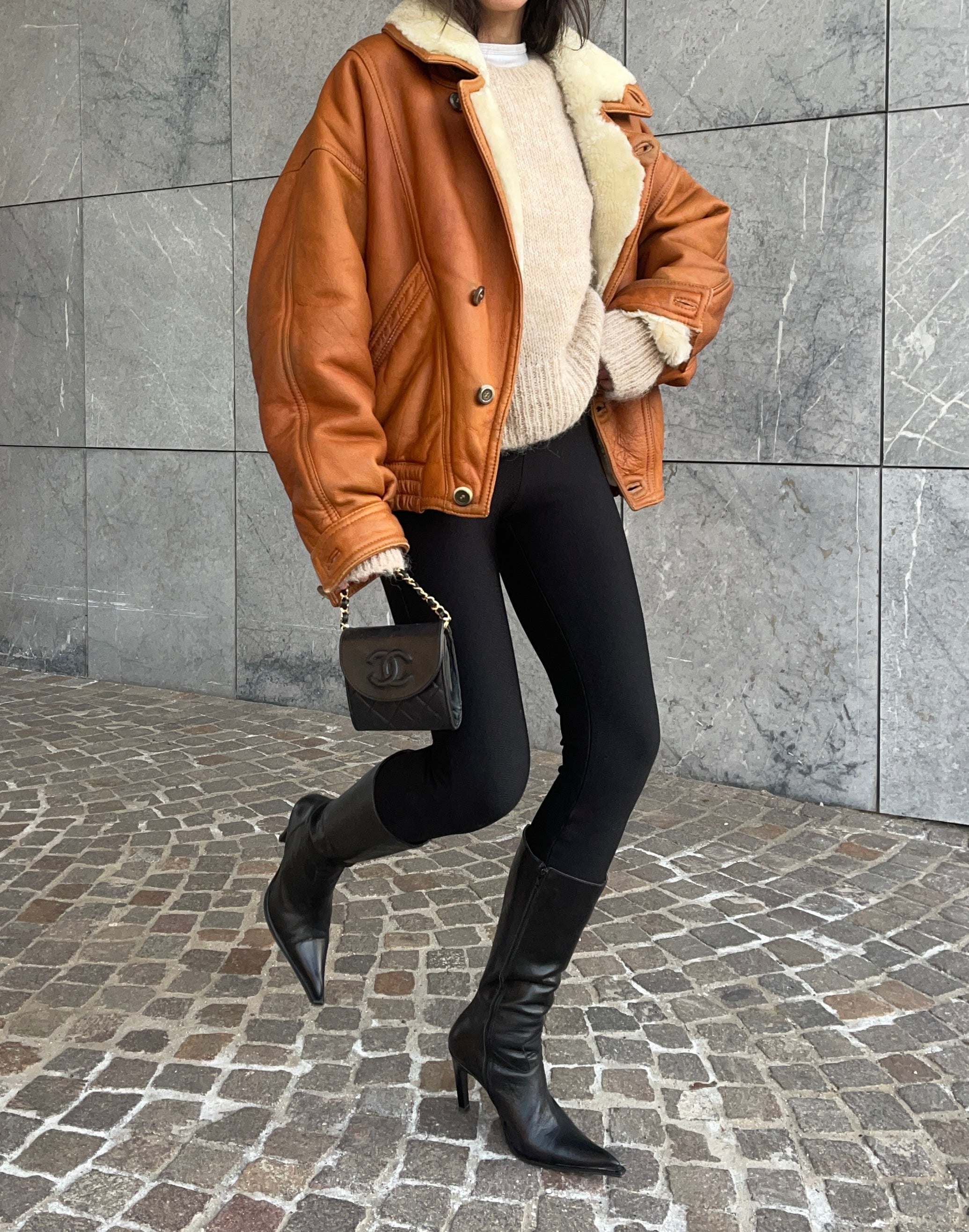 Shearling bomber
