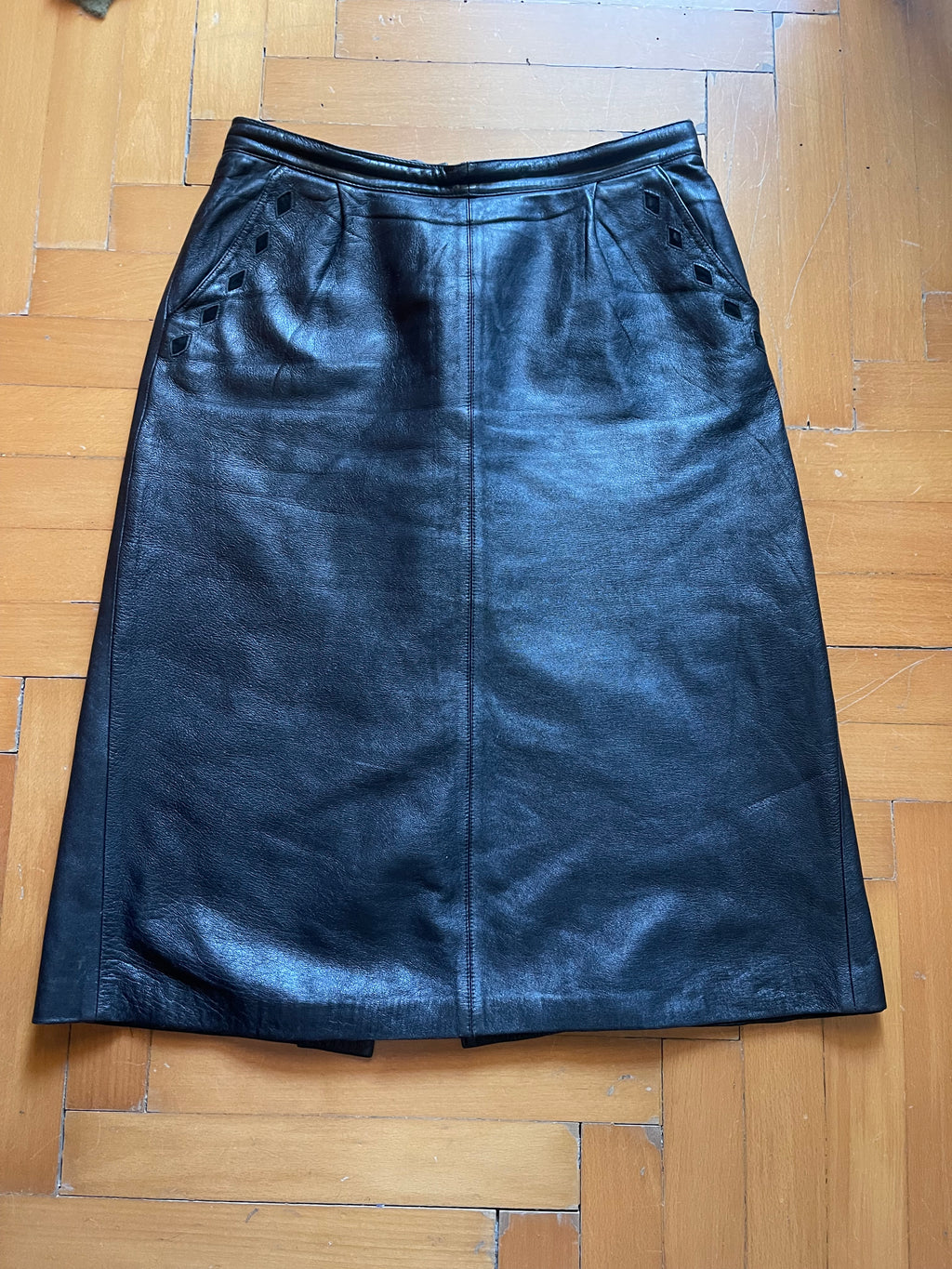 Black leather skirt