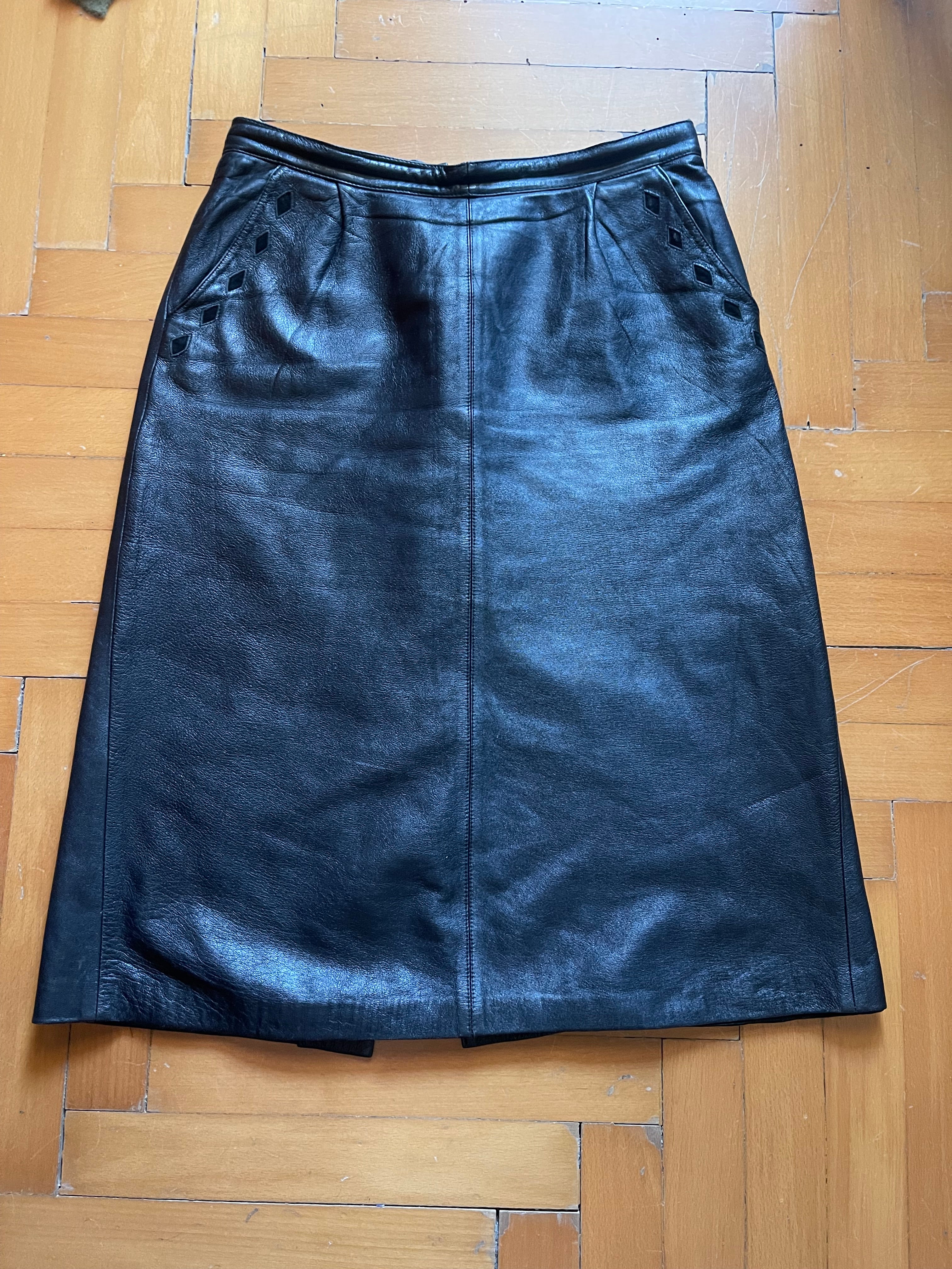 Black leather skirt