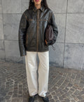 Coated leather jacket*