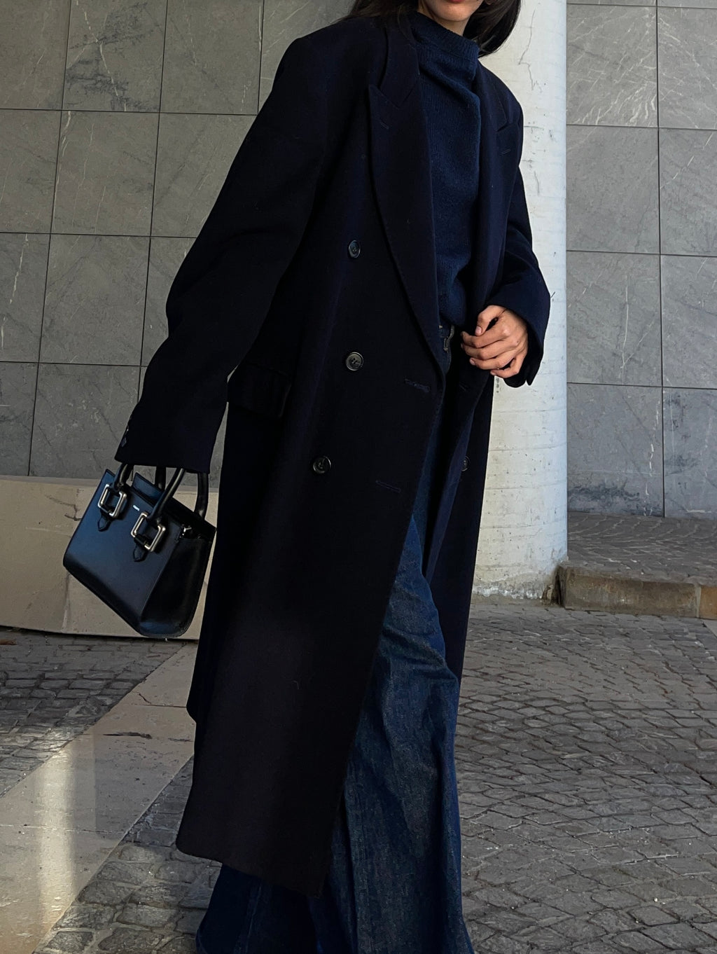 MAXI blue man coat