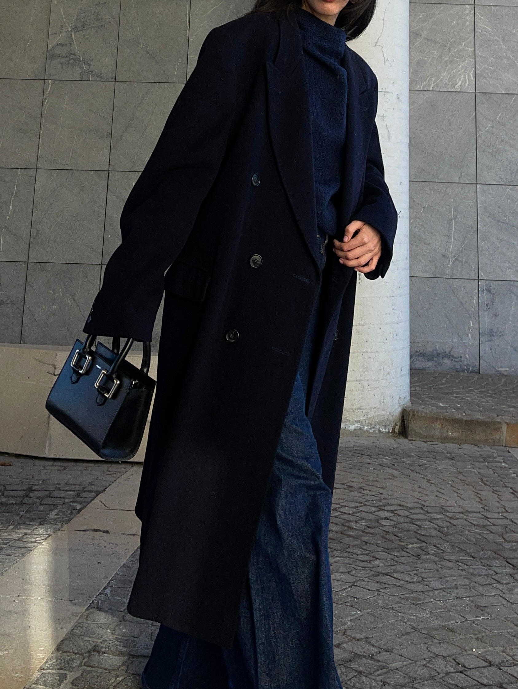 MAXI blue man coat