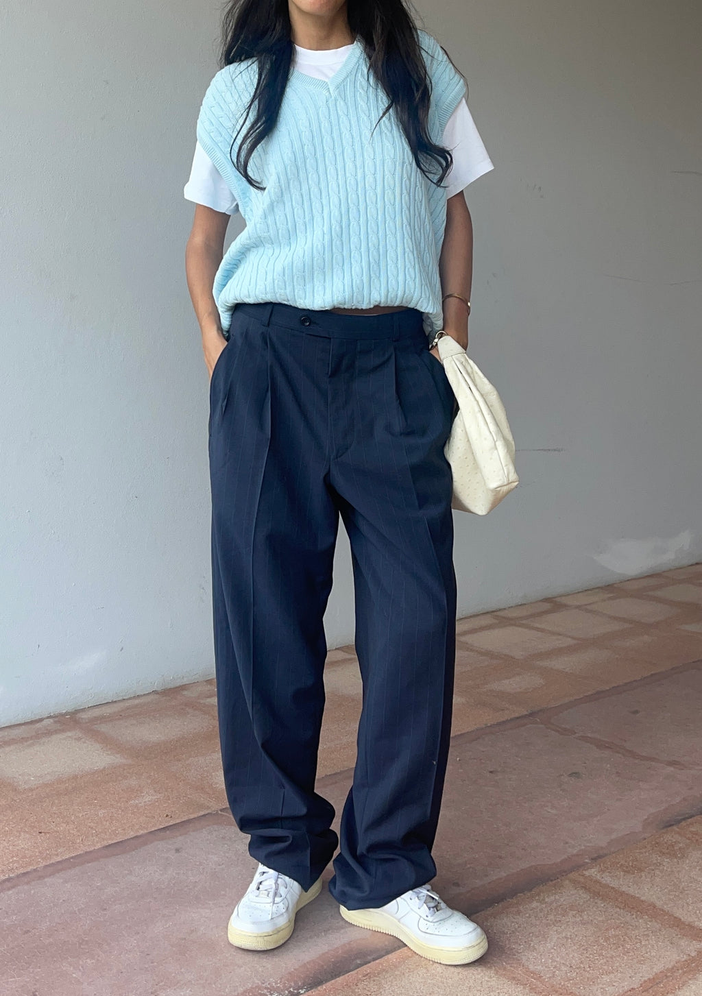 Wool gessato trousers