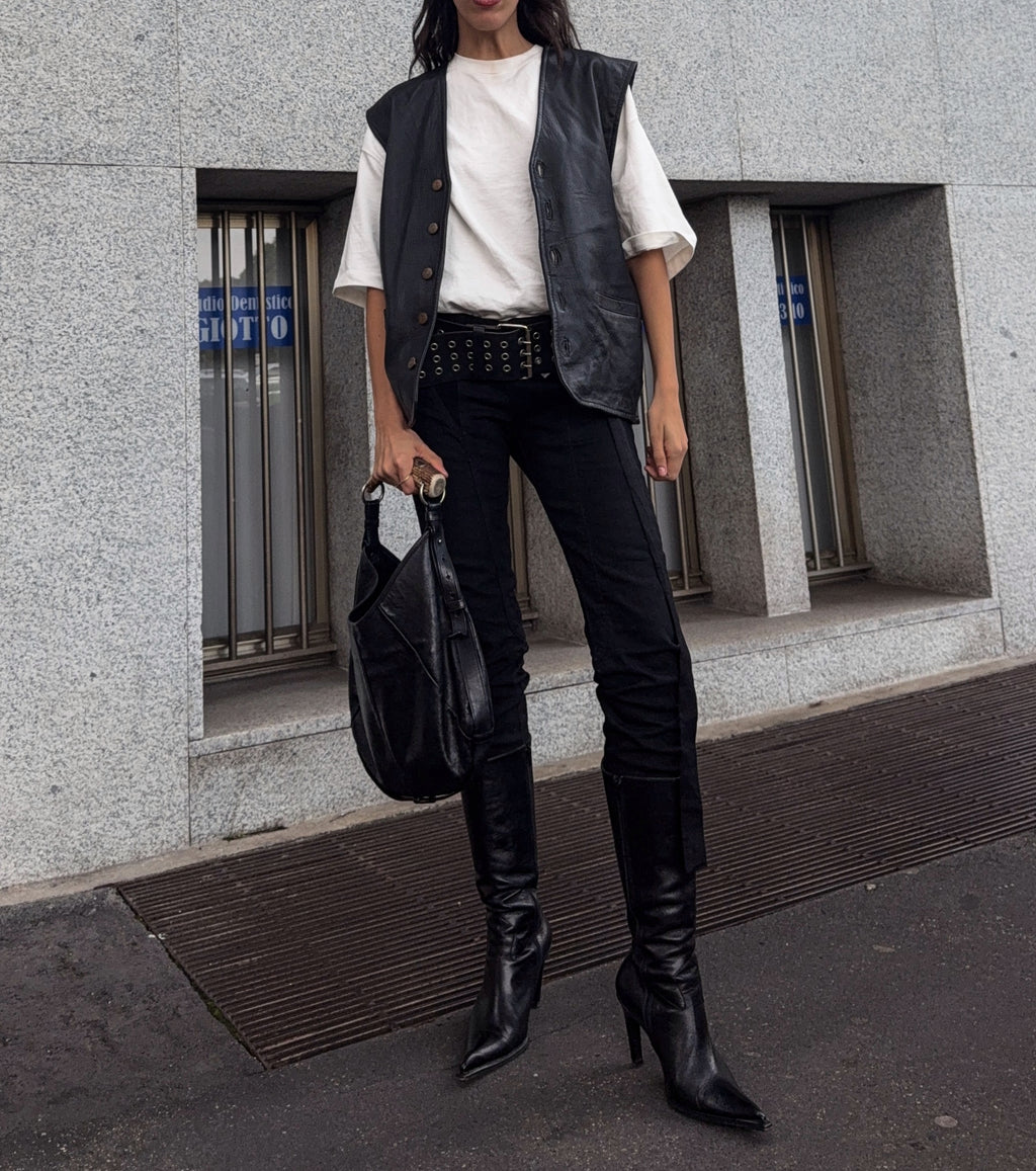 Real leather vest