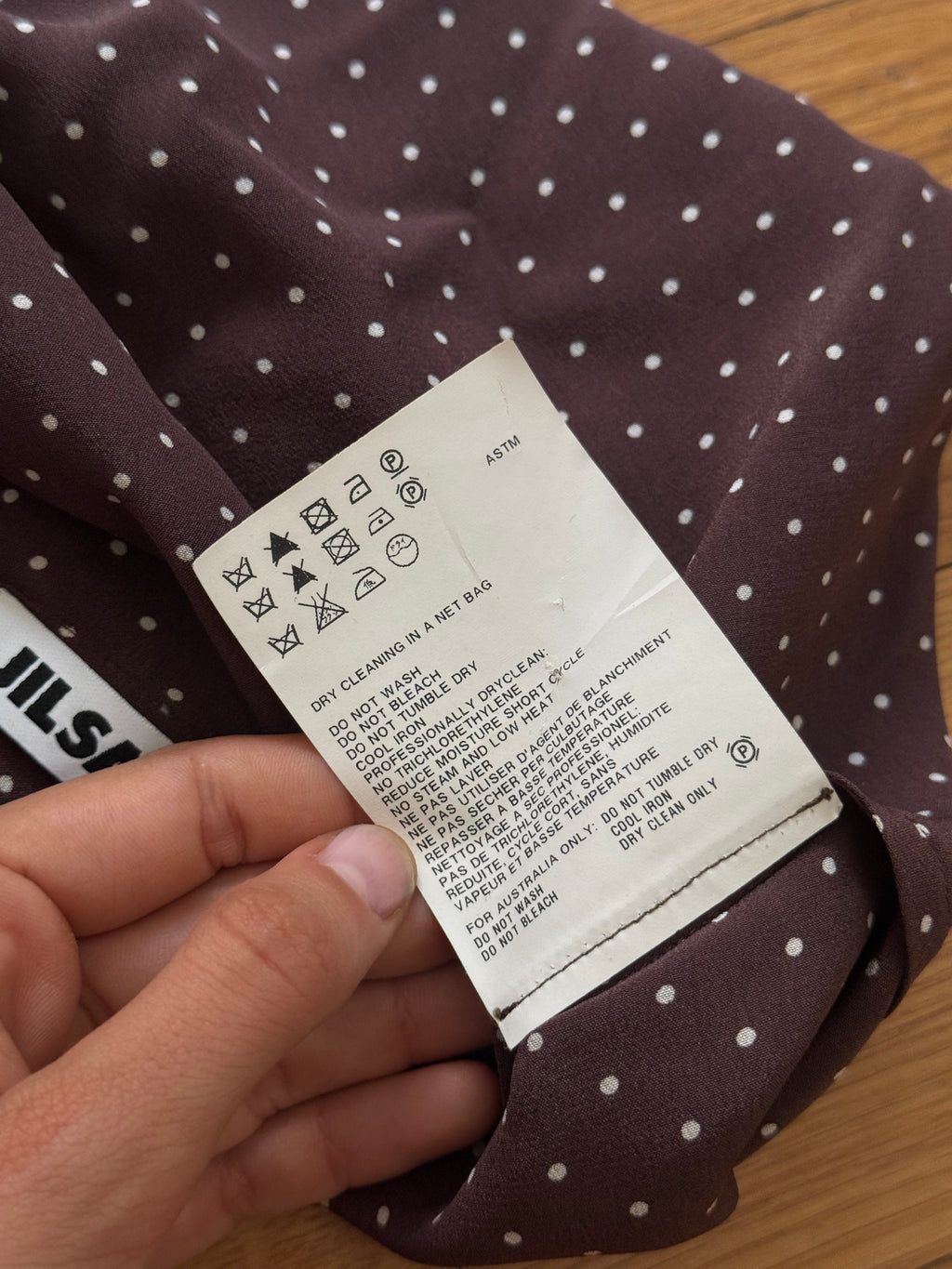 JIL SANDER polka dot silk dress