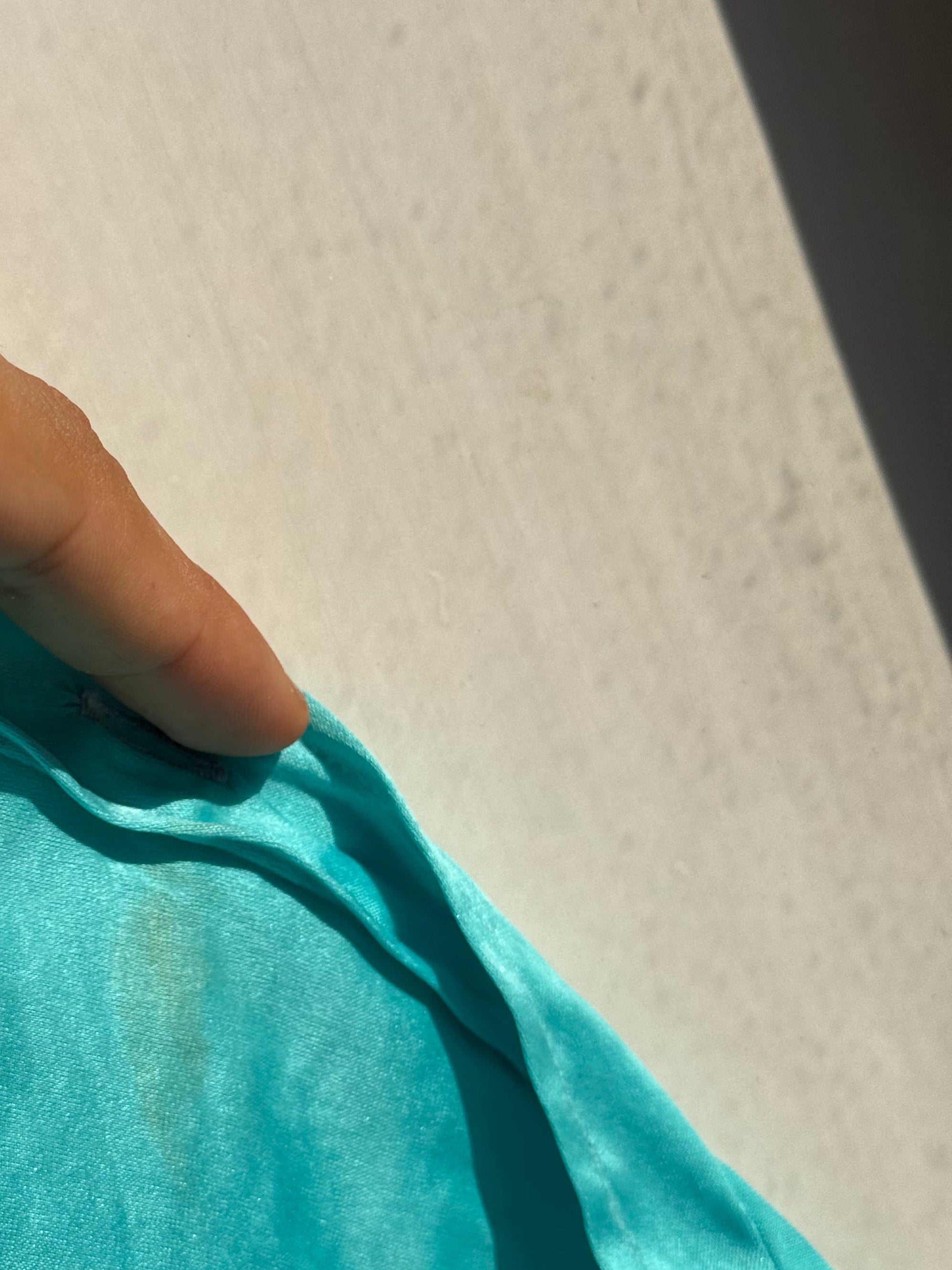 100% silk turquoise shirt