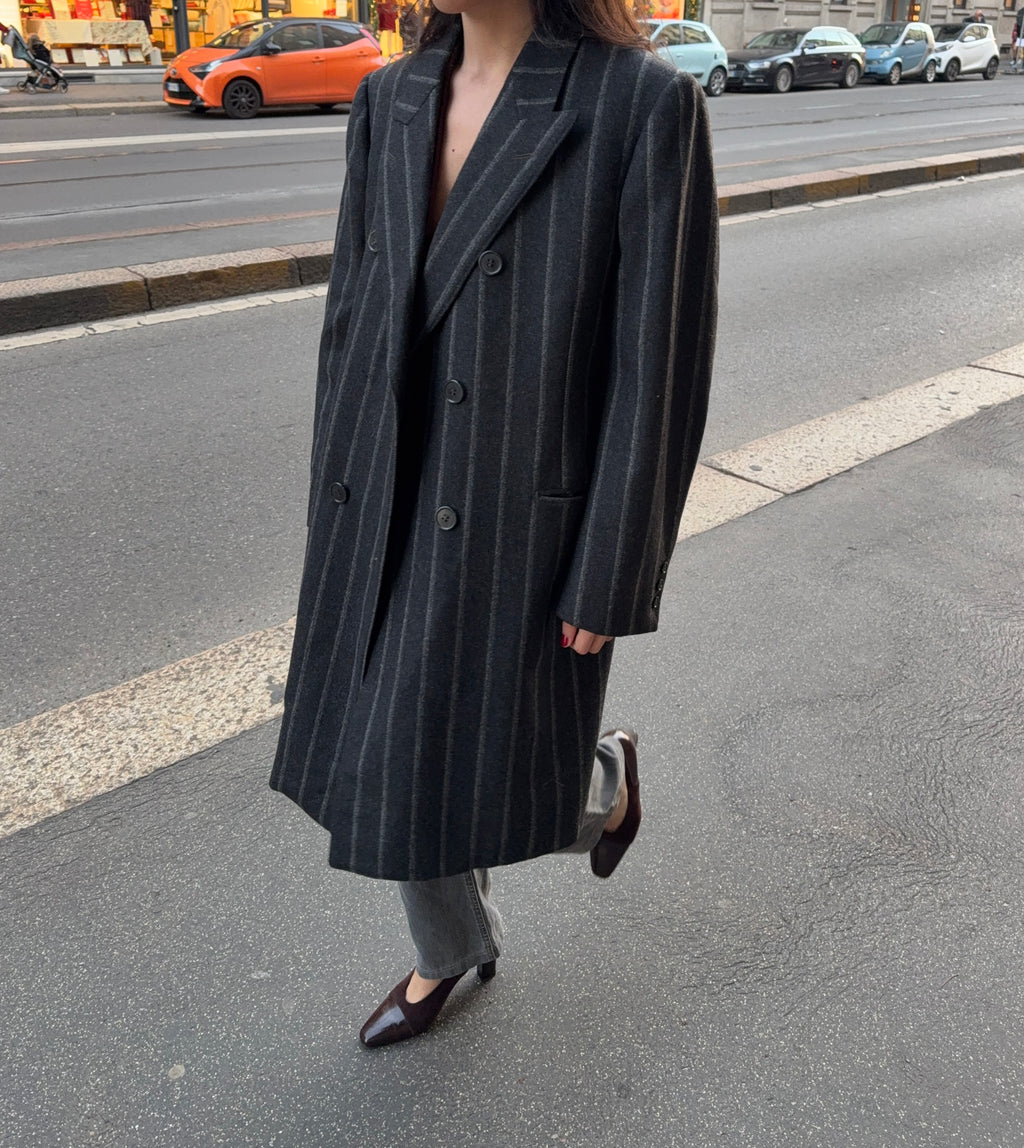Gessato man coat