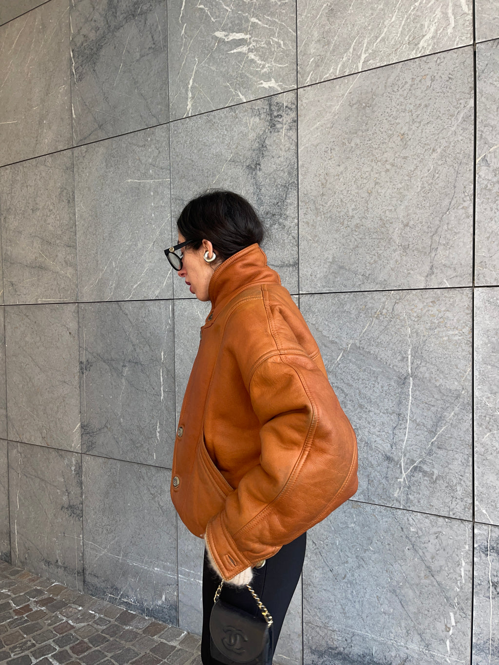 Shearling bomber