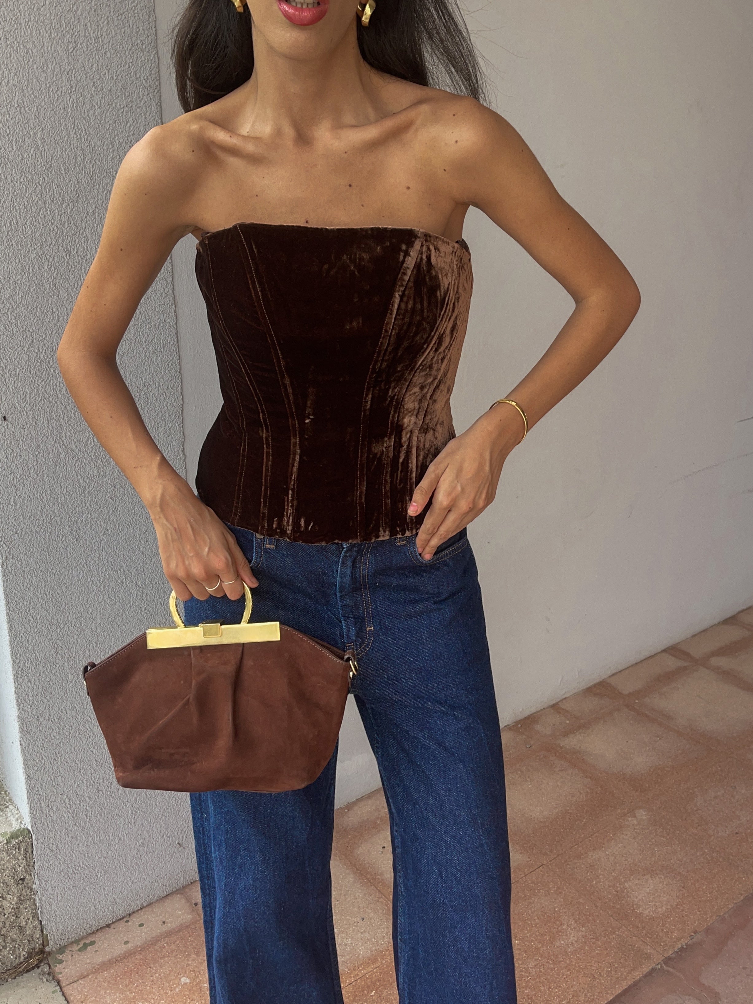Luisa Spagnoli Velvet silk bustier
