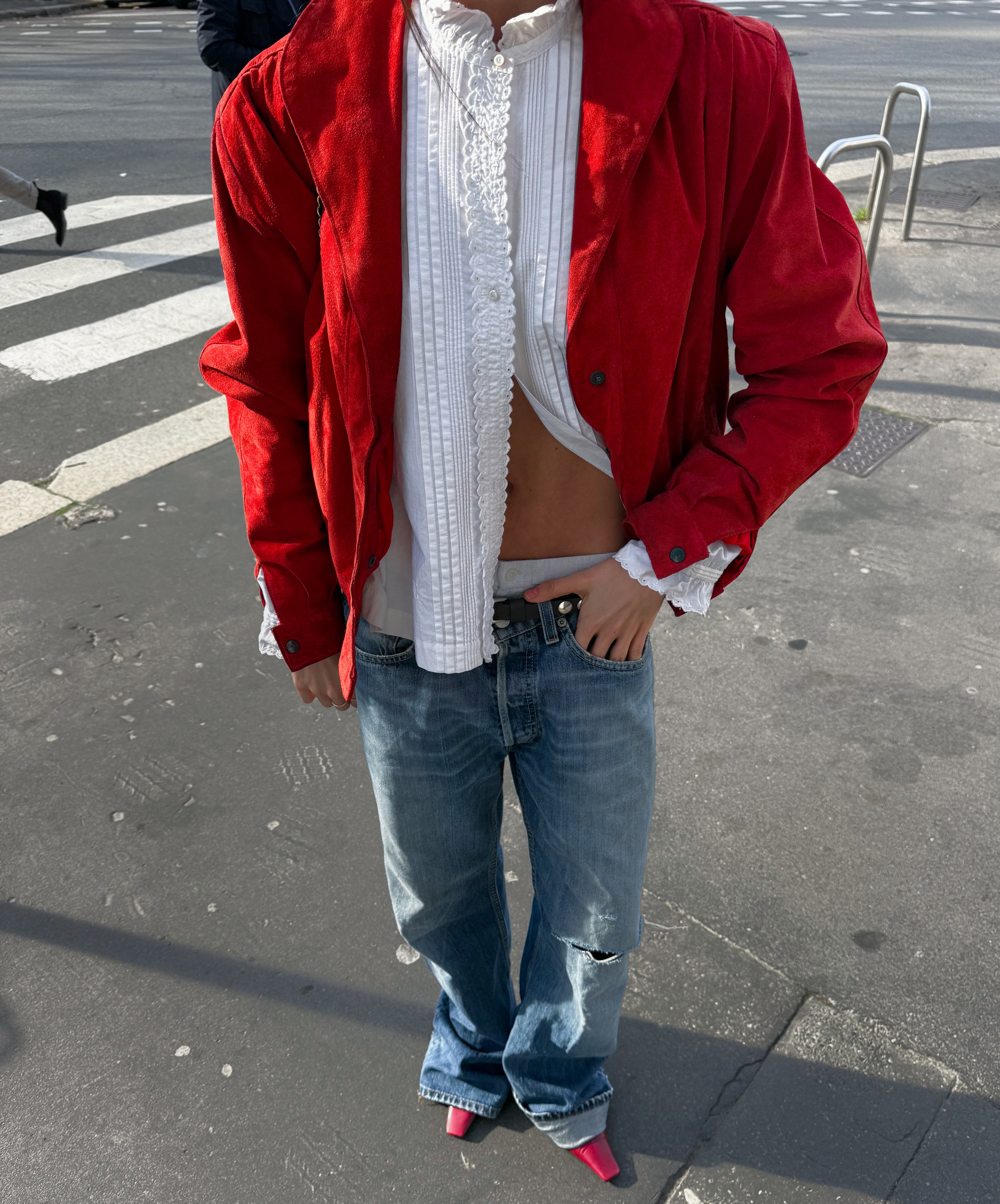 Suede red jacket