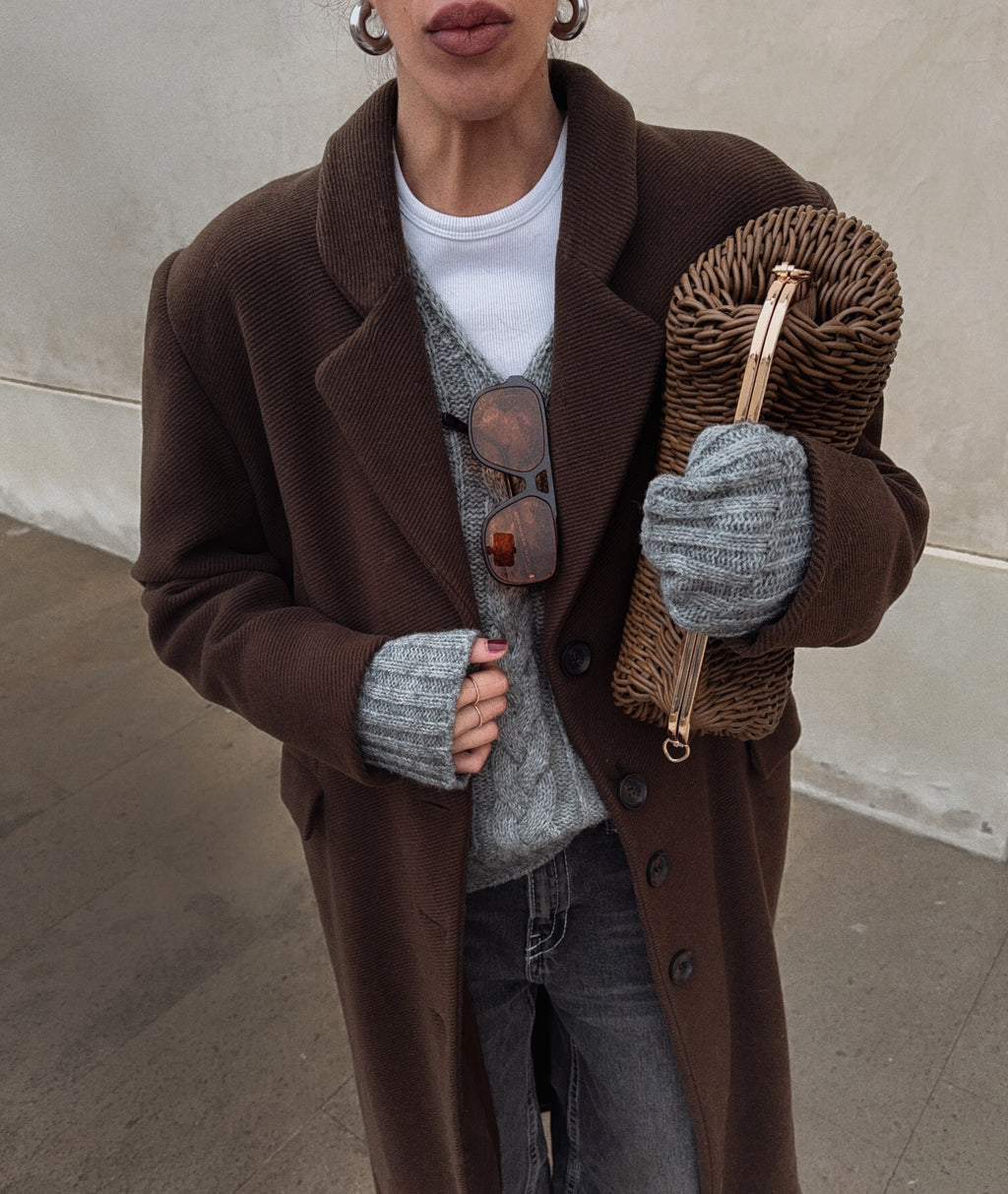 brown long coat