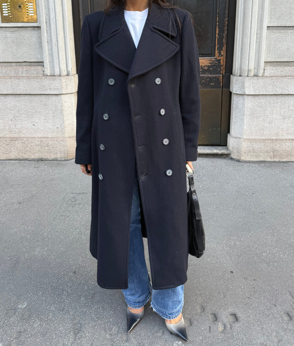 Blue double breast coat