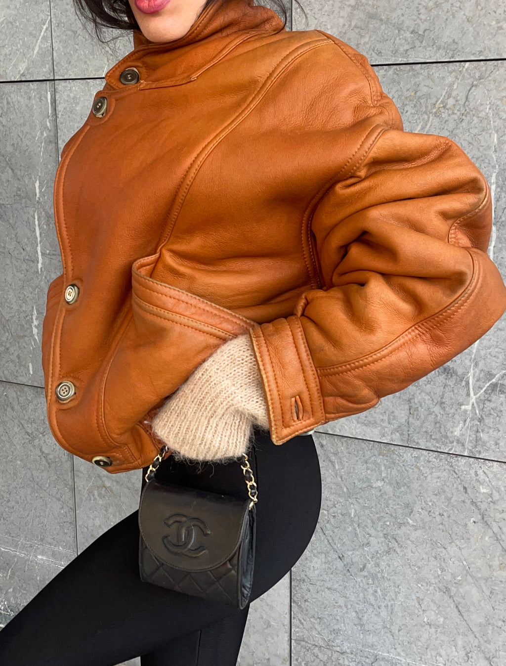 Shearling bomber