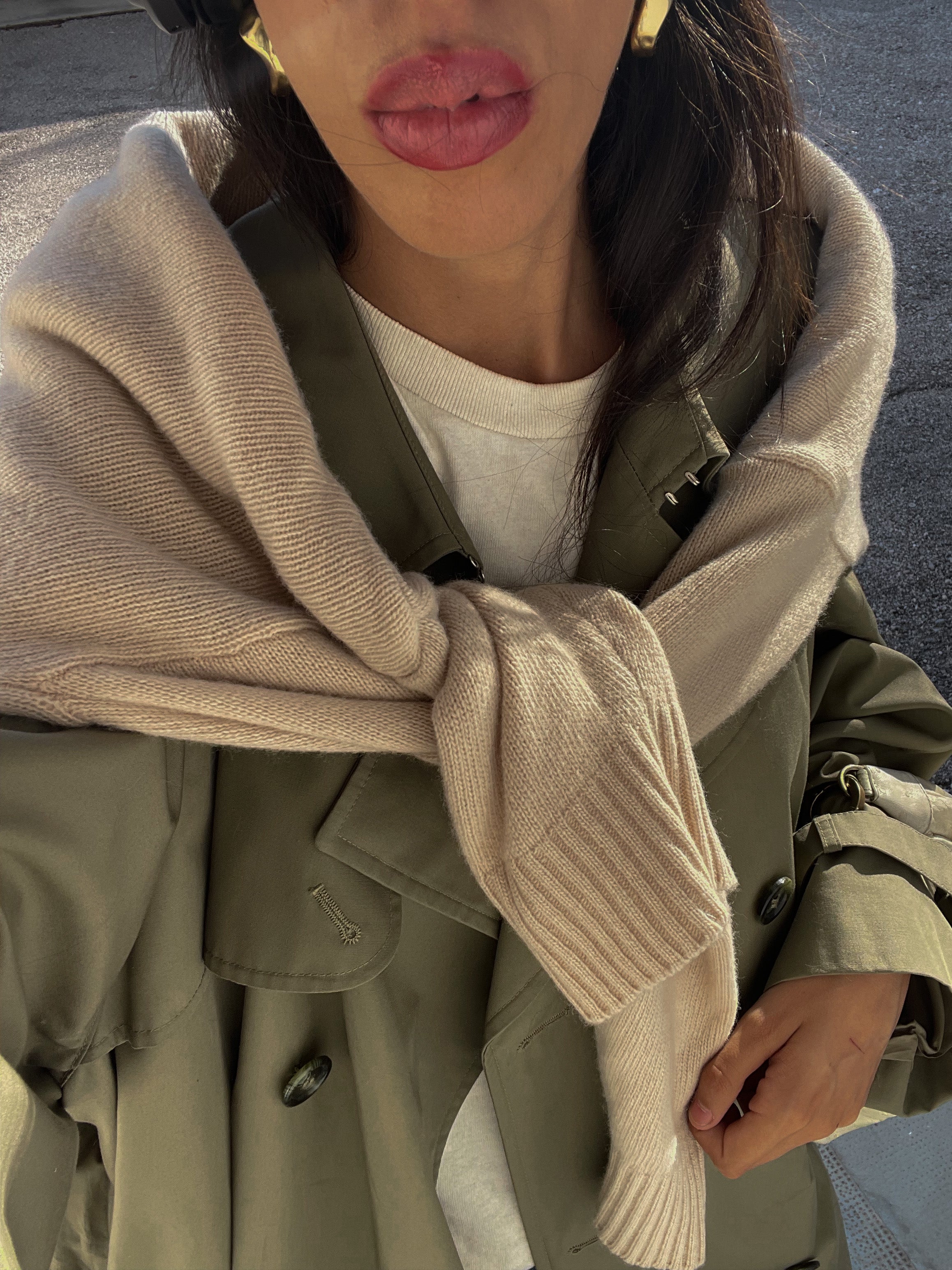 Green trench coat