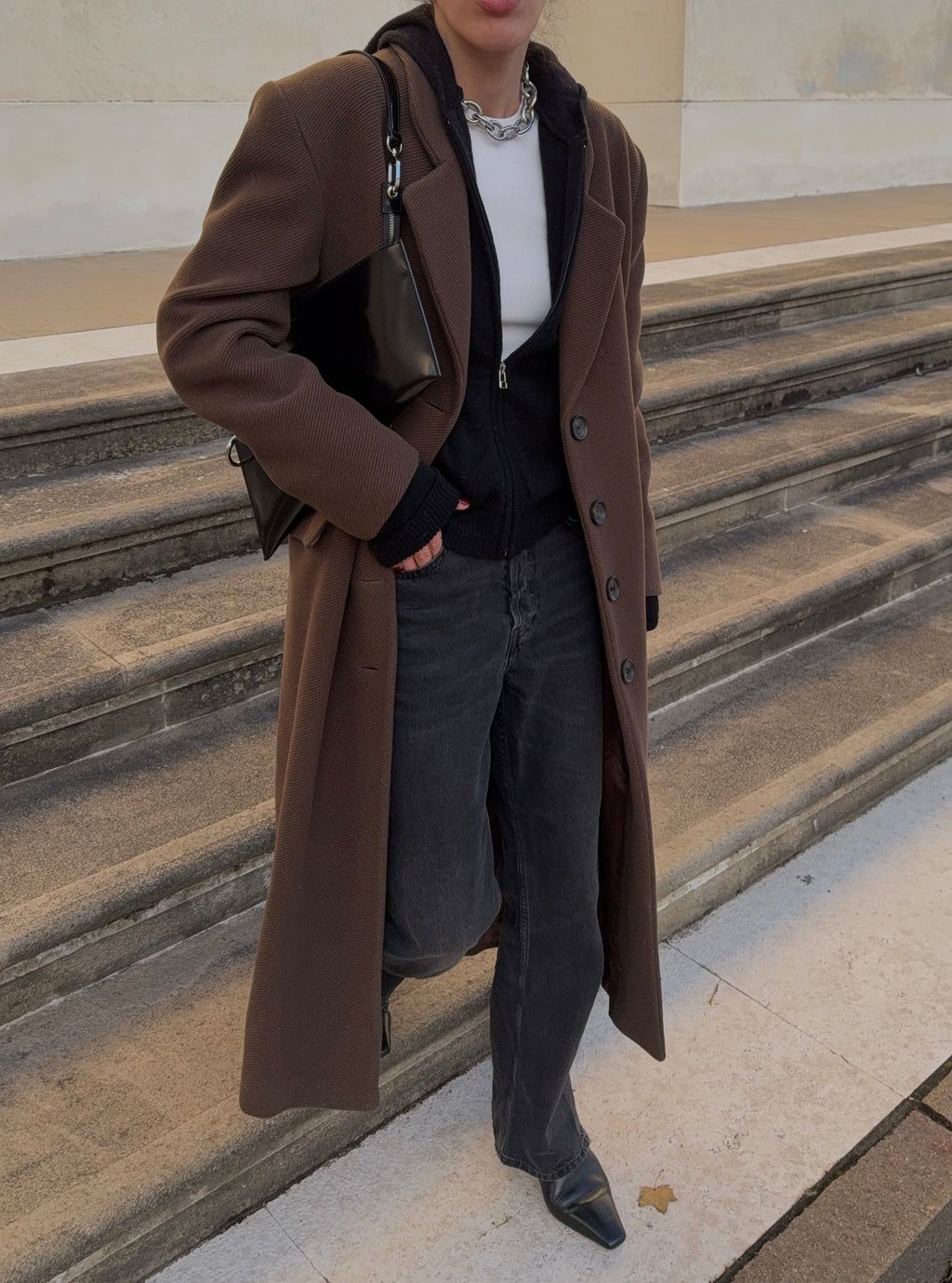 brown long coat