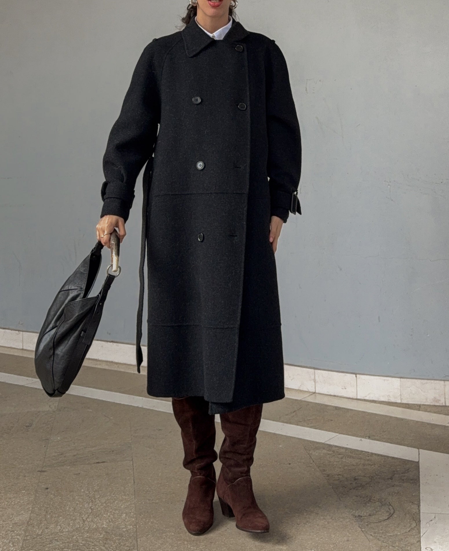 wool cashmere grey coat