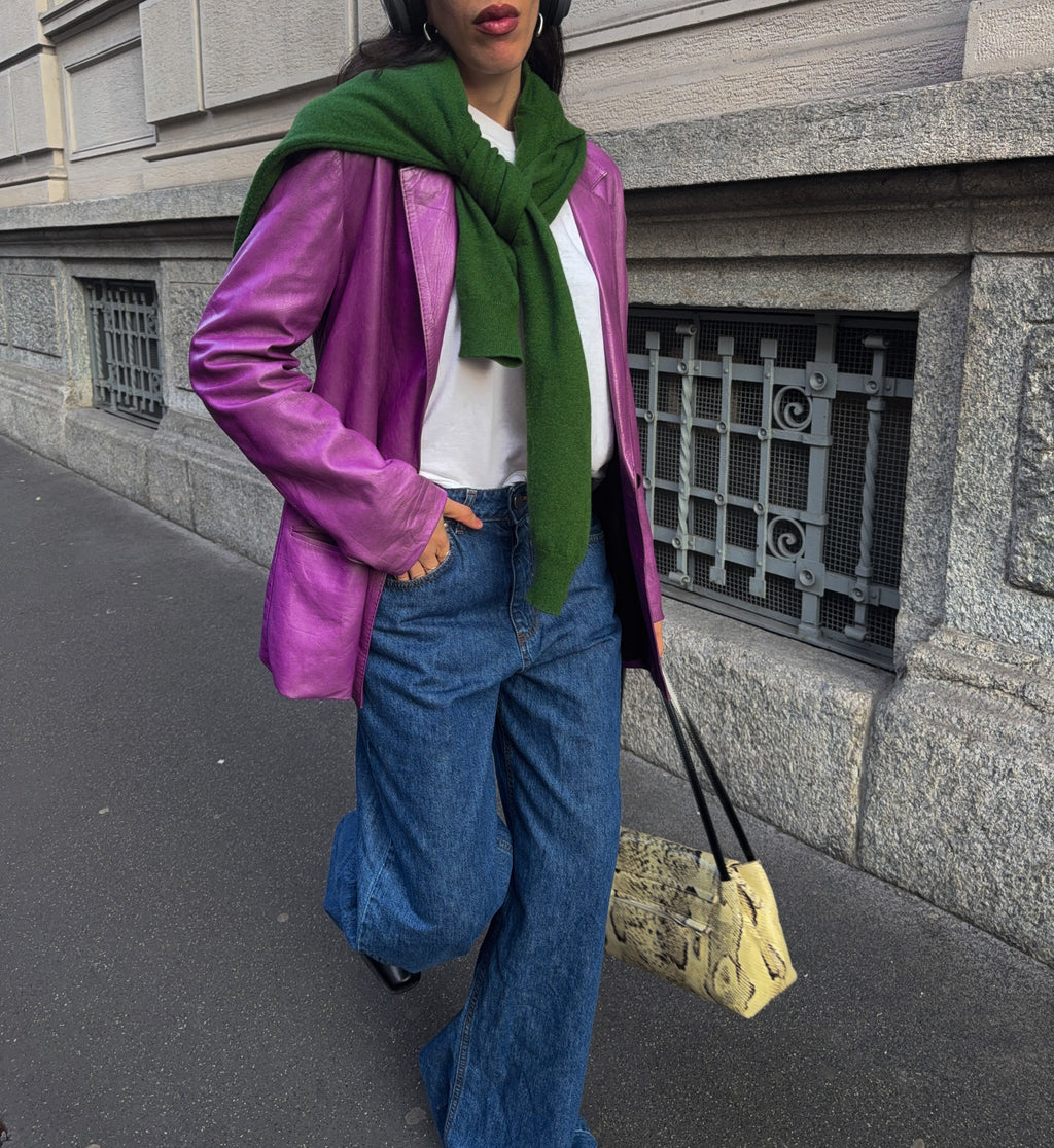 Leather lilac jacket
