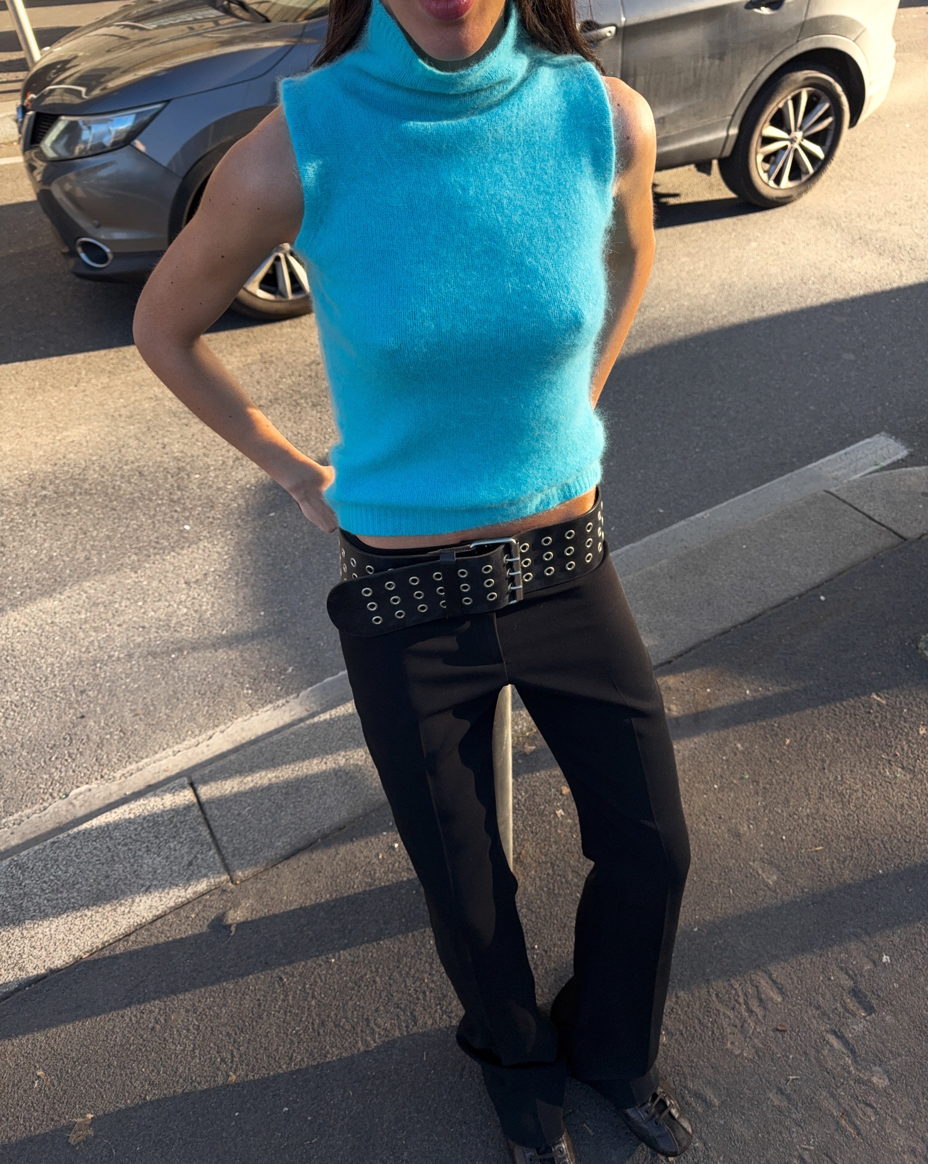 Angora Sky blue top