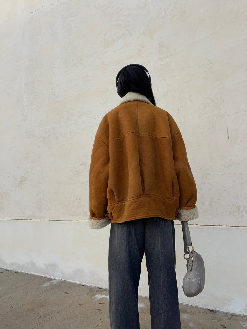 Vintage aviator shearling coat