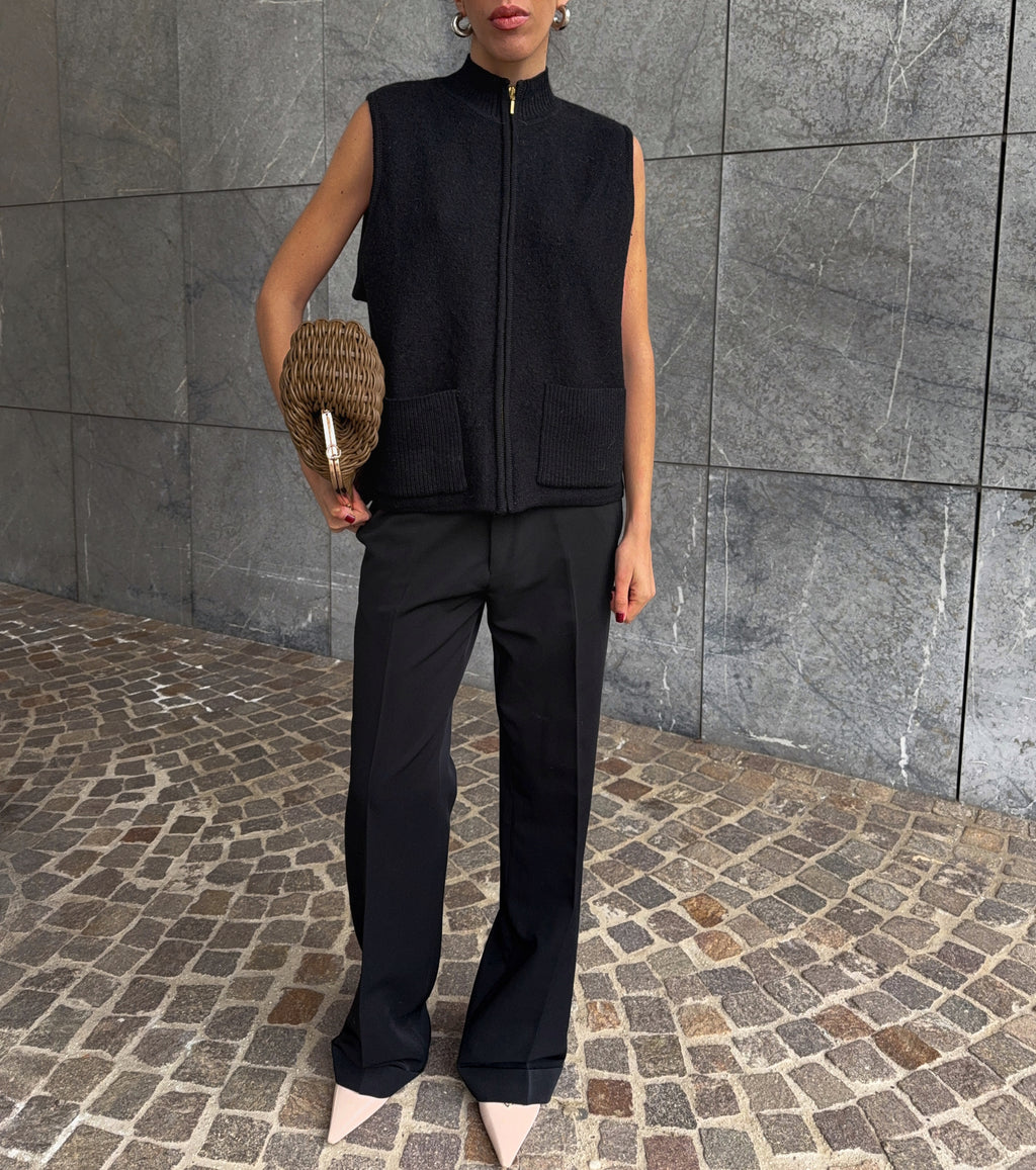 100% Wool vest zip