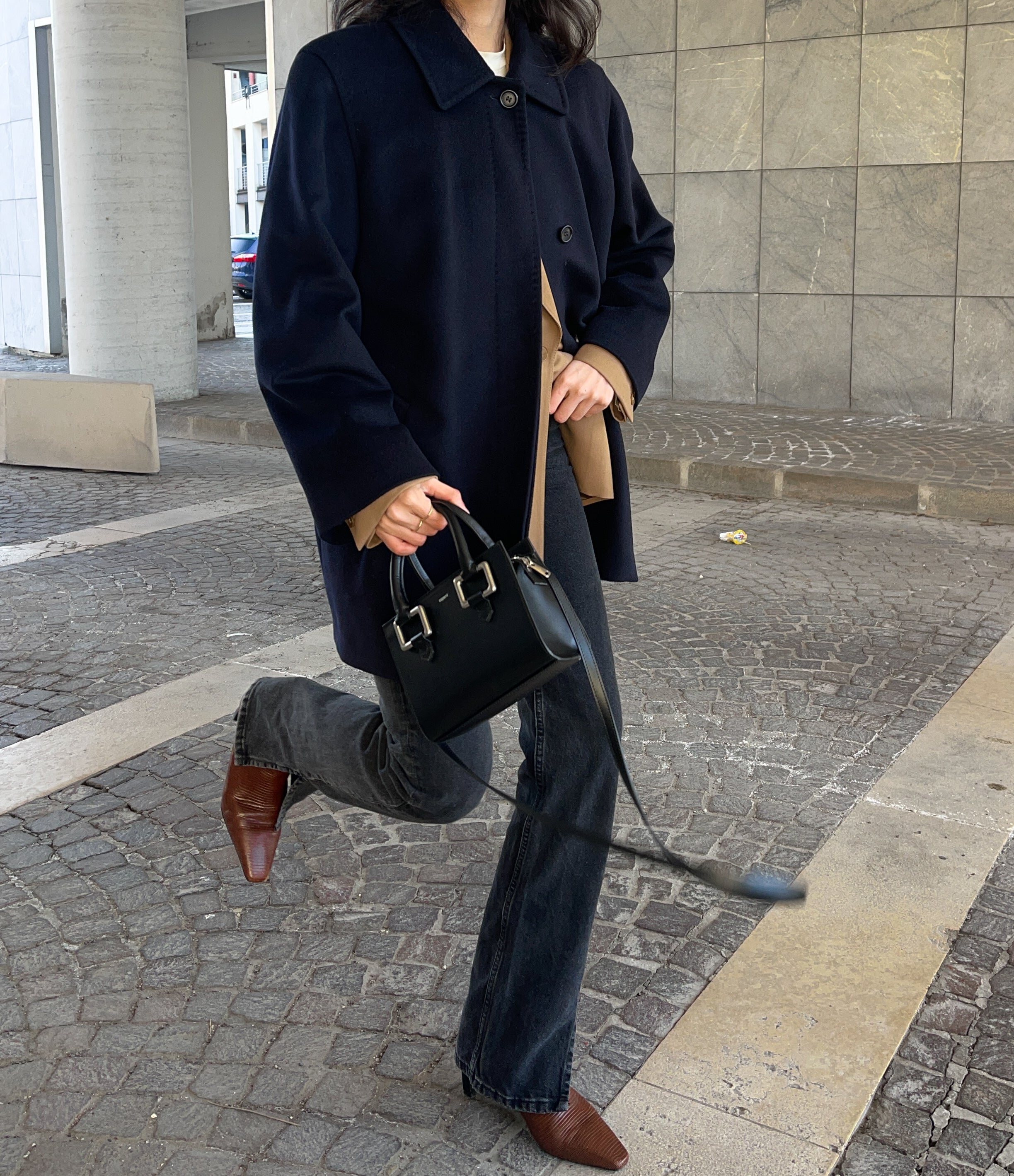 CINIZIA ROCCA 100 cashmere blue coat