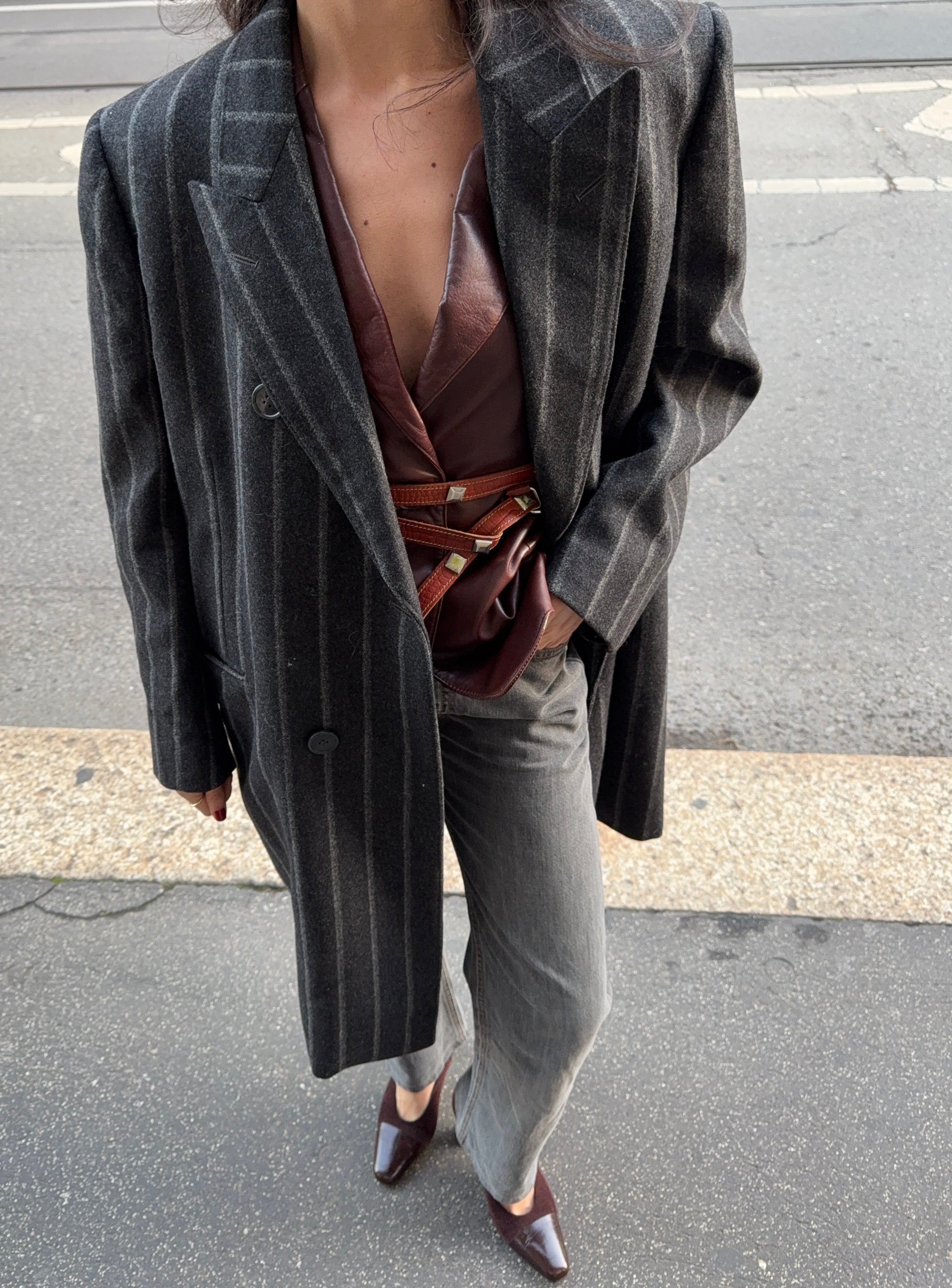 Gessato man coat