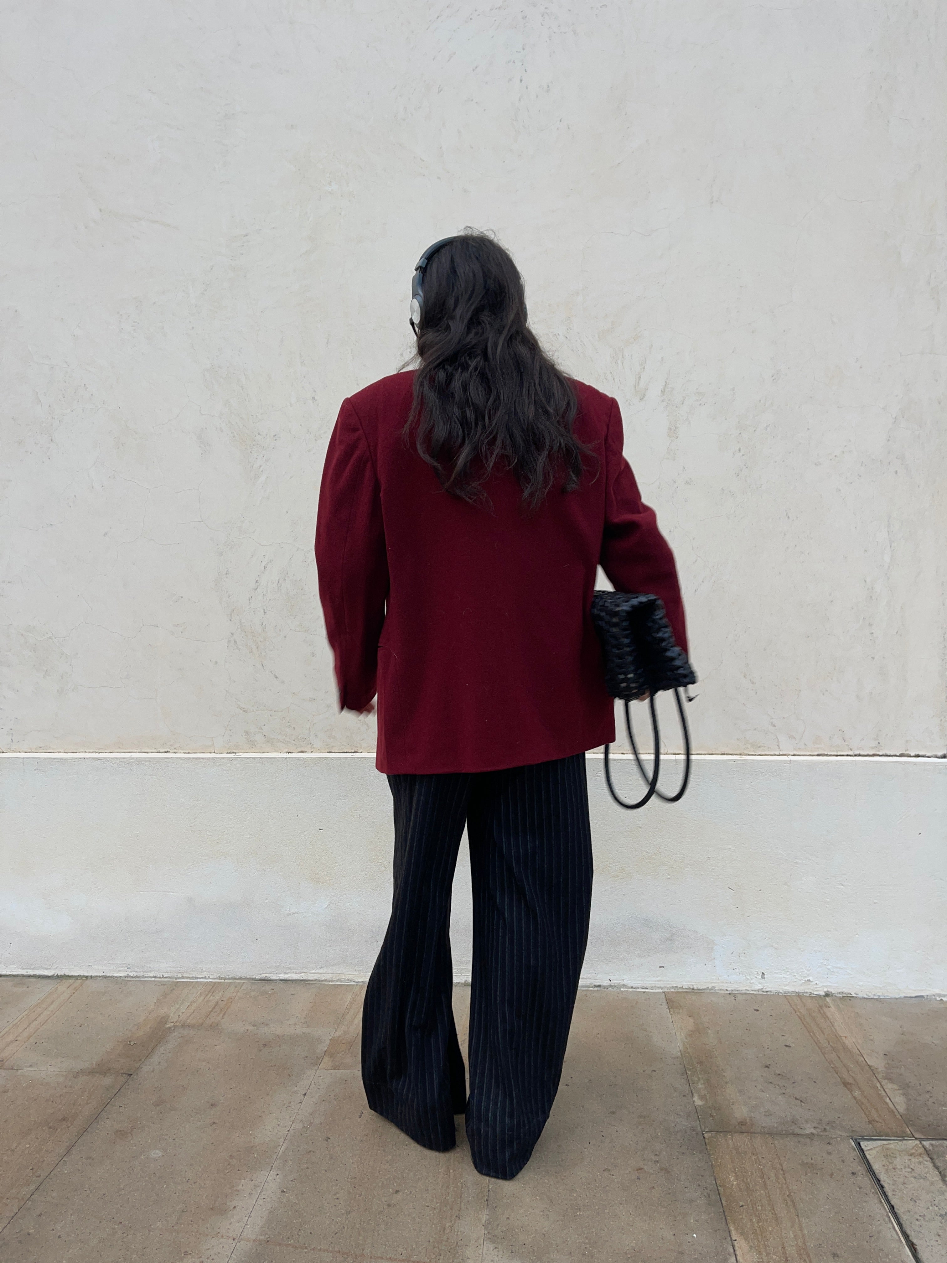 Burgundy wool blazer