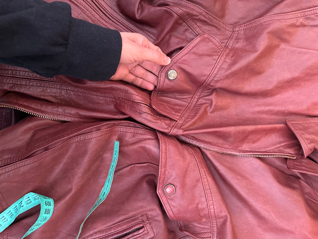 Real leather burgundy jacket