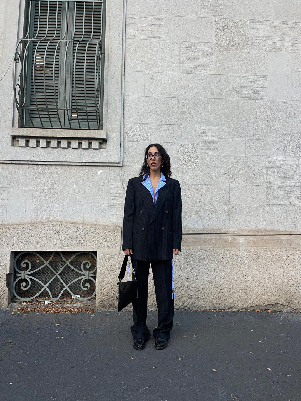 100 wool gessato suit