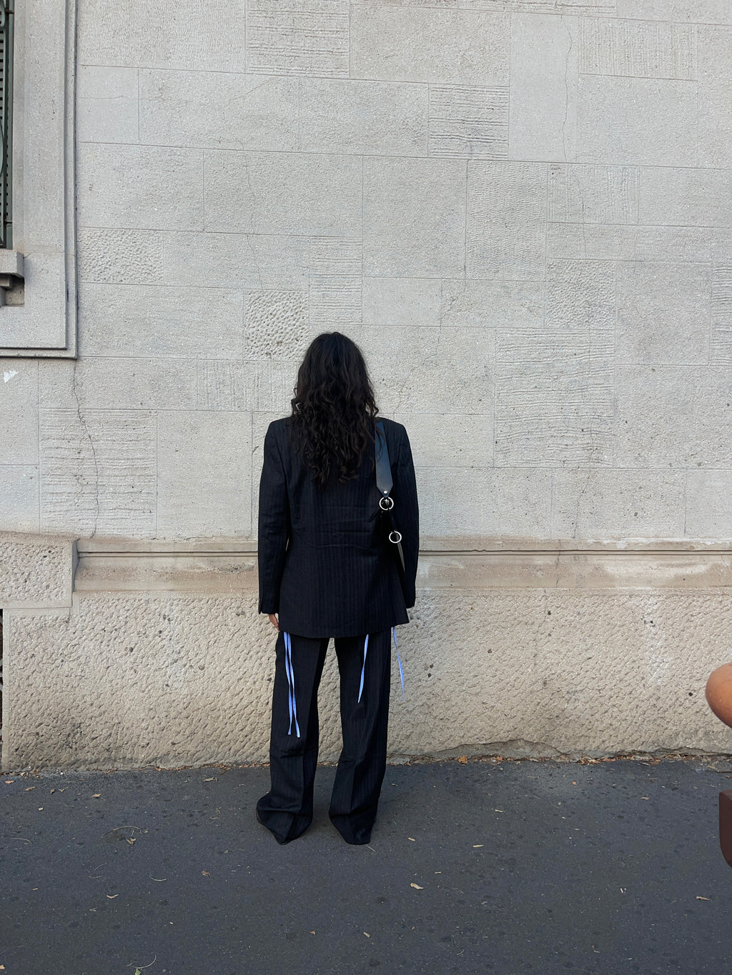 100 wool gessato suit