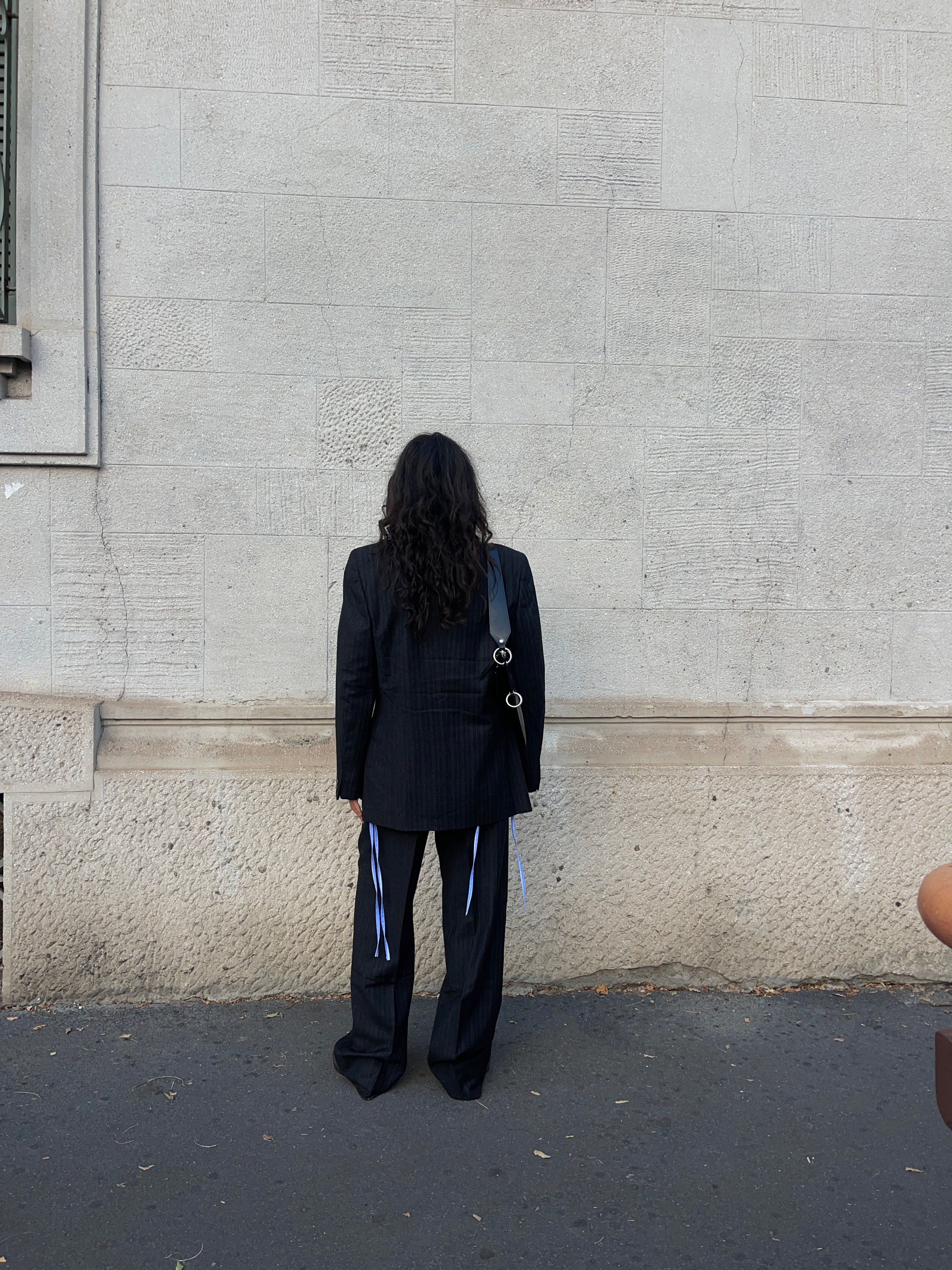 100 wool gessato suit