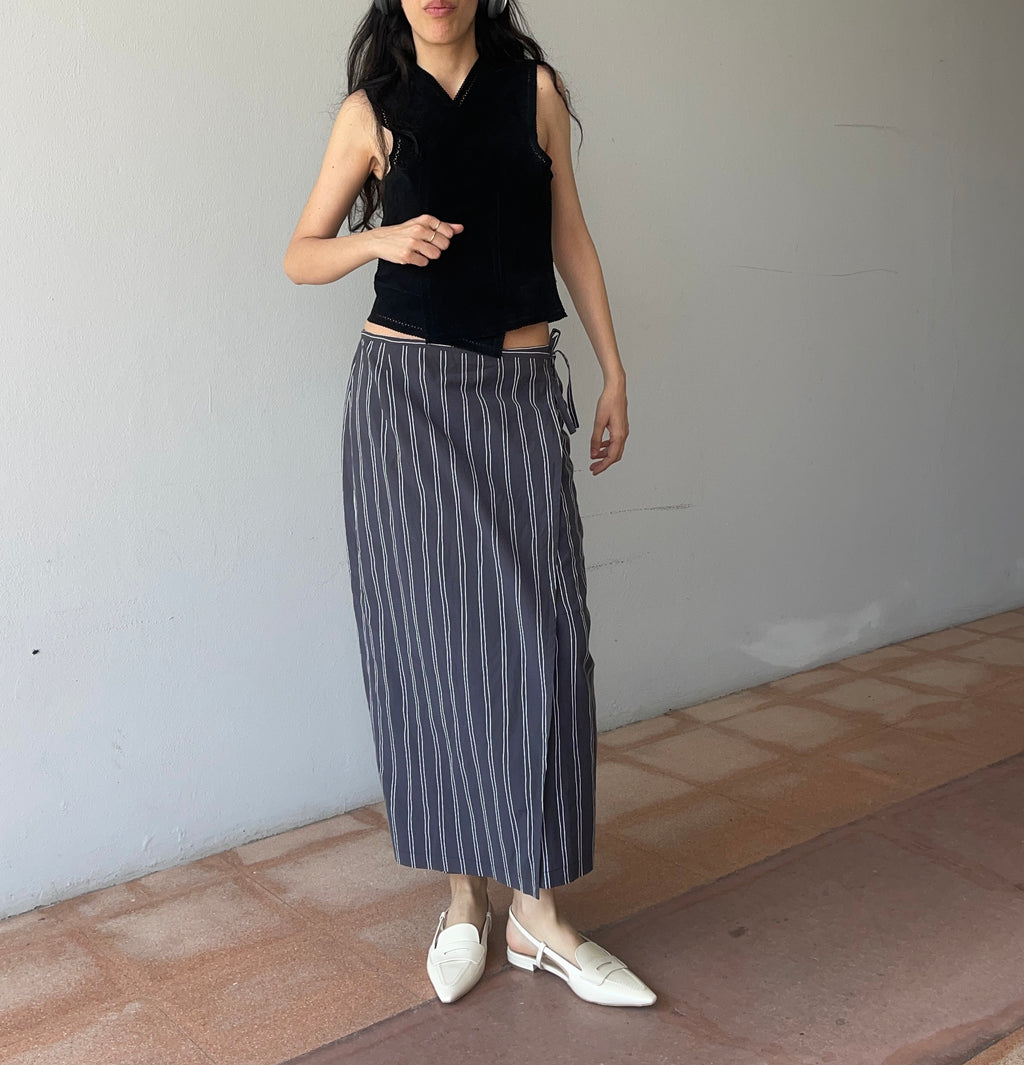Wrap cotton skirt