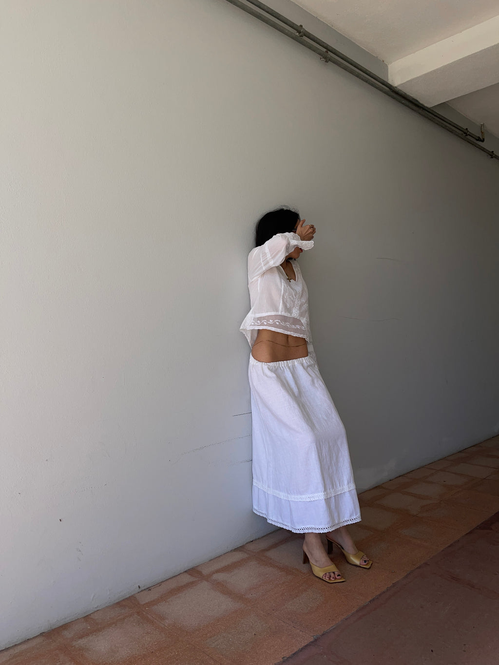 Cotton linen skirt
