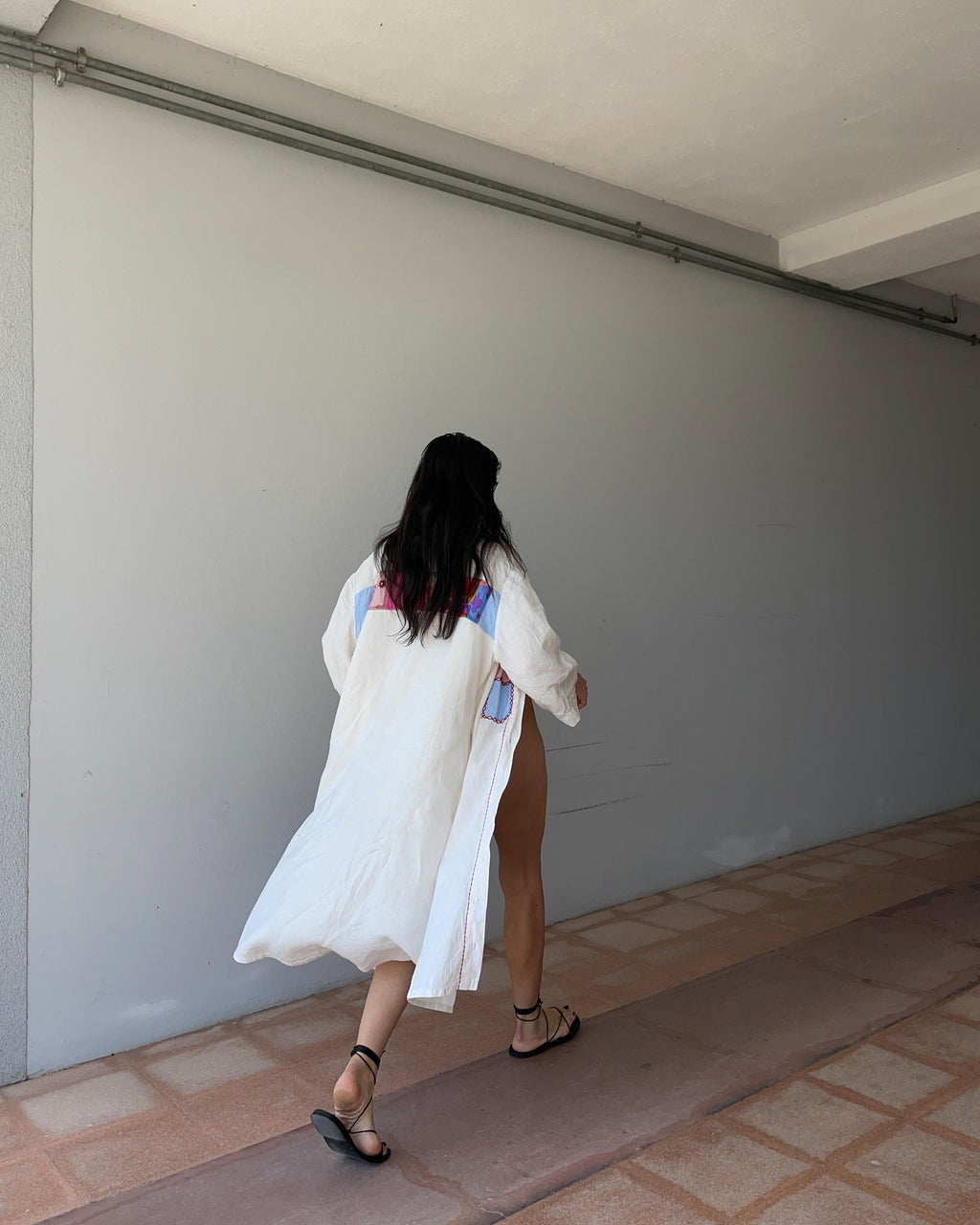Linen maxi shirt