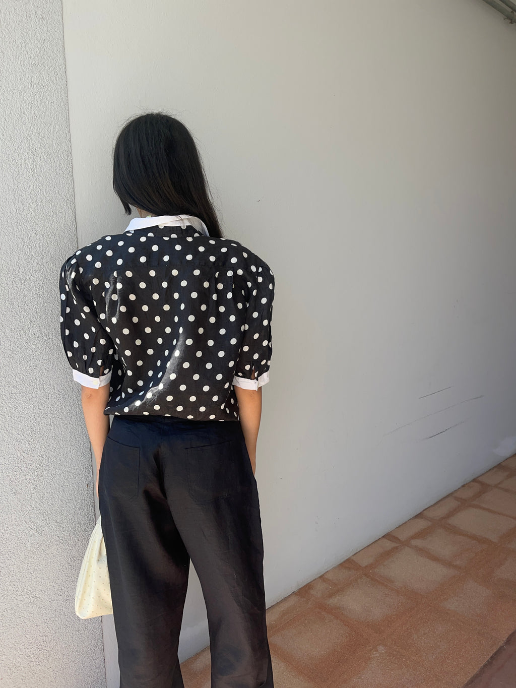 100 linen pois  shirt
