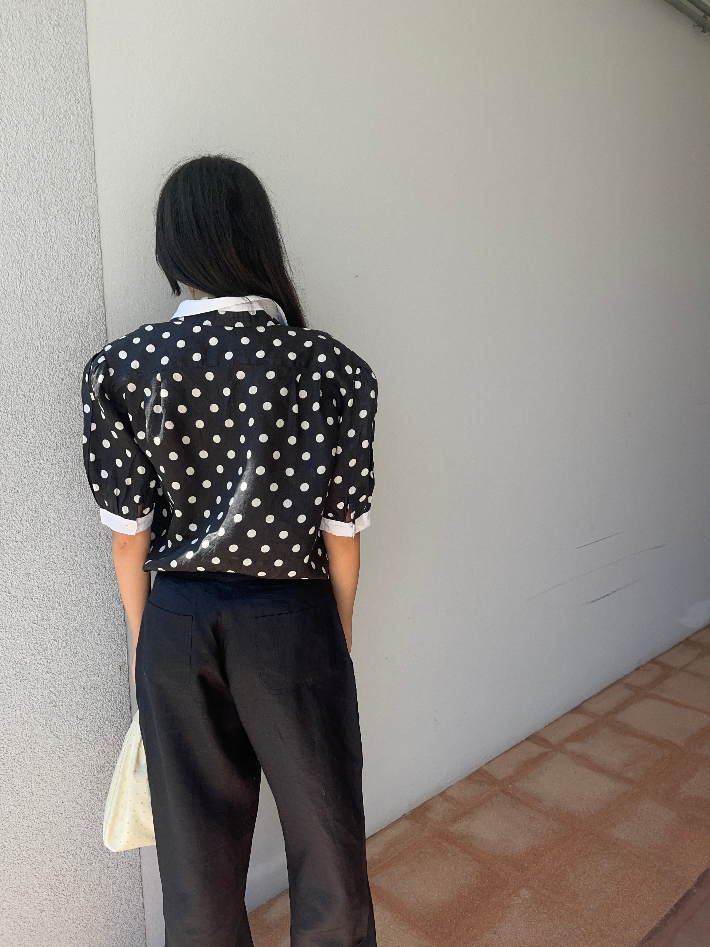 100 linen pois  shirt