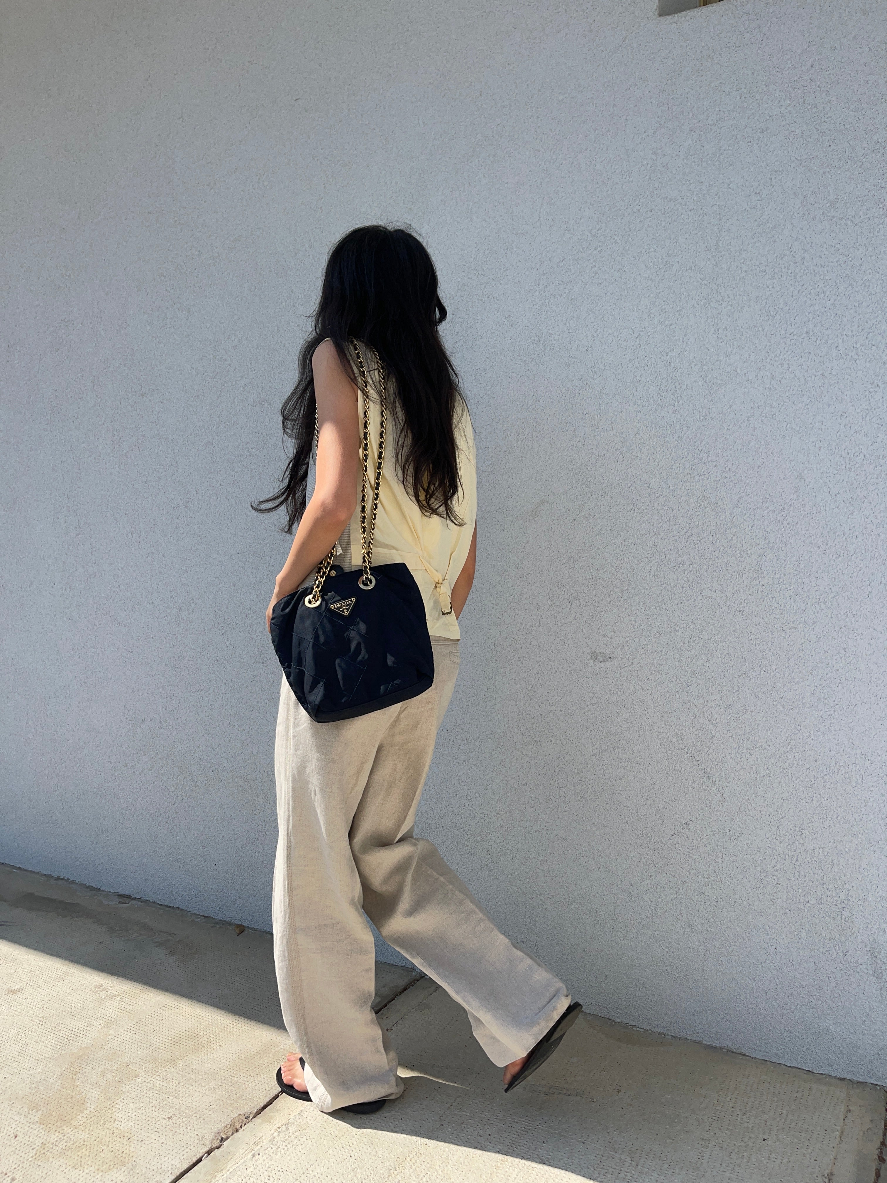 100 linen thick pants