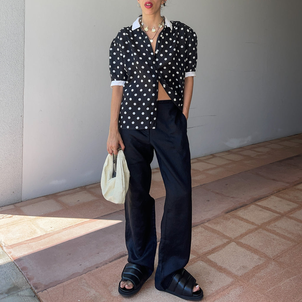 100 linen pois  shirt