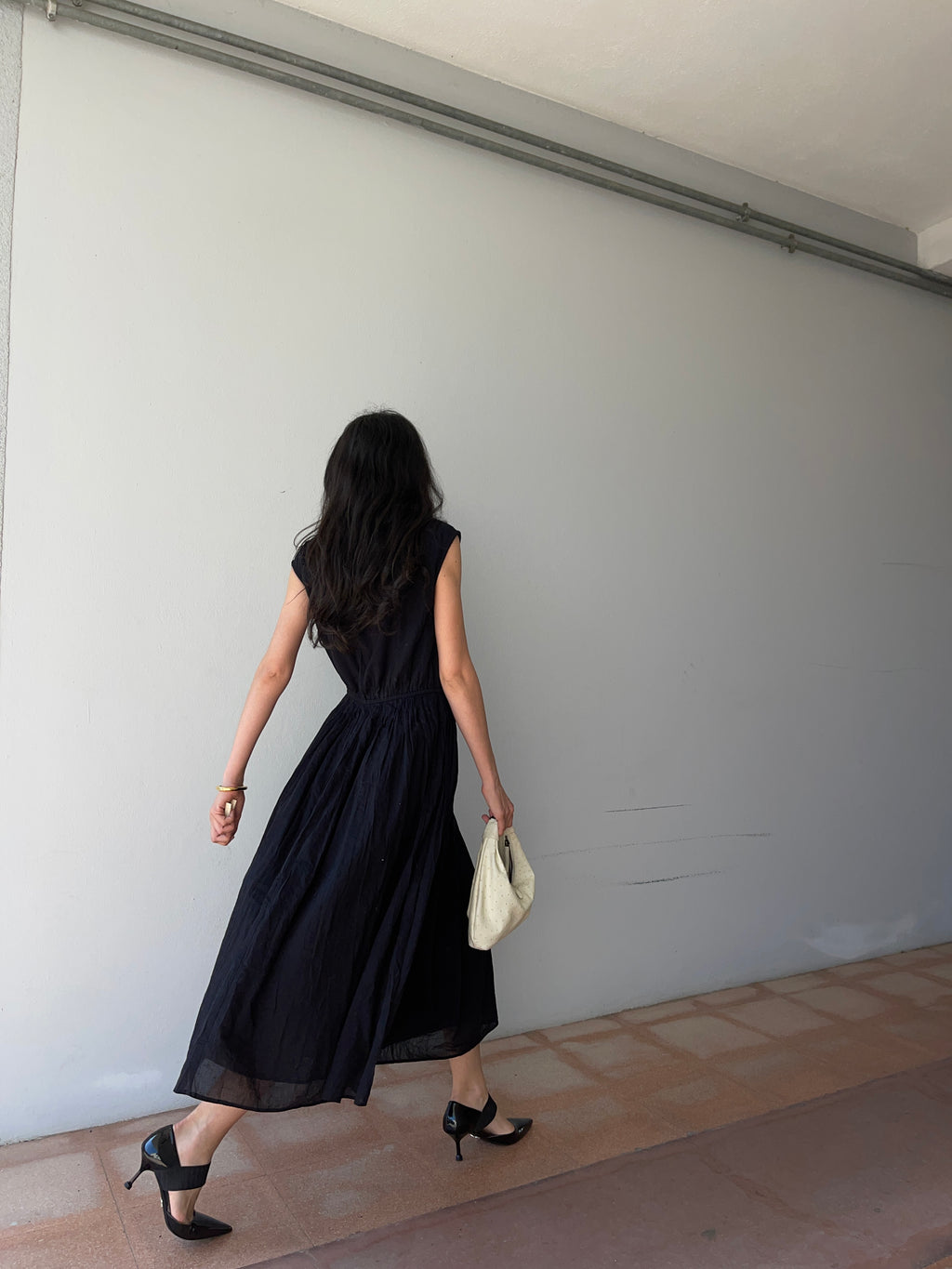 Black cotton dress