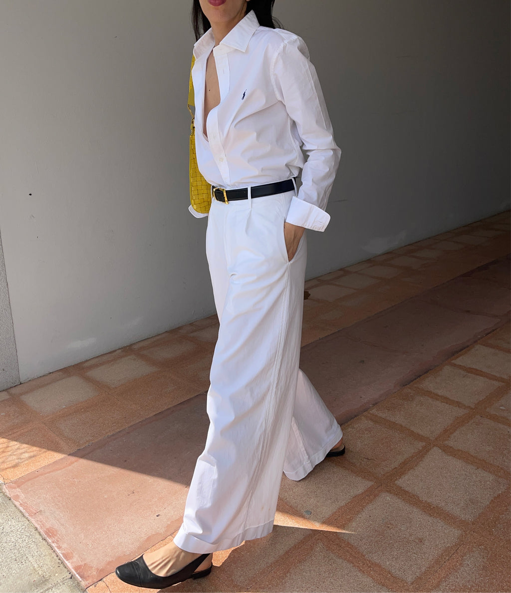 100 cotton white pants