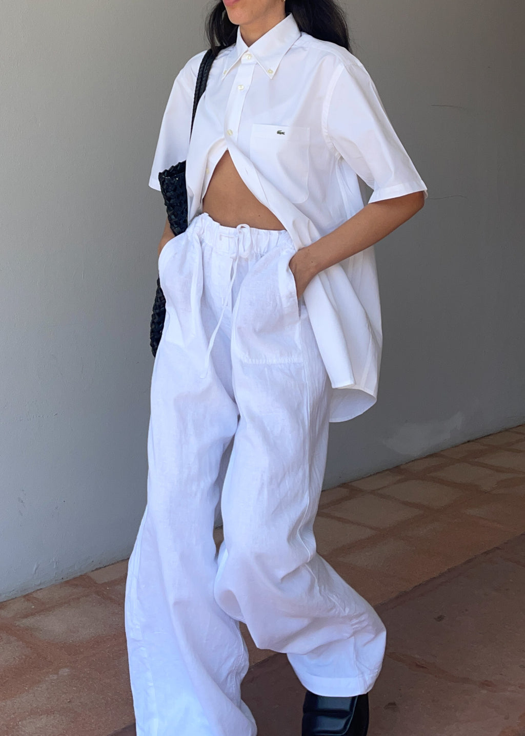Linen blend trousers
