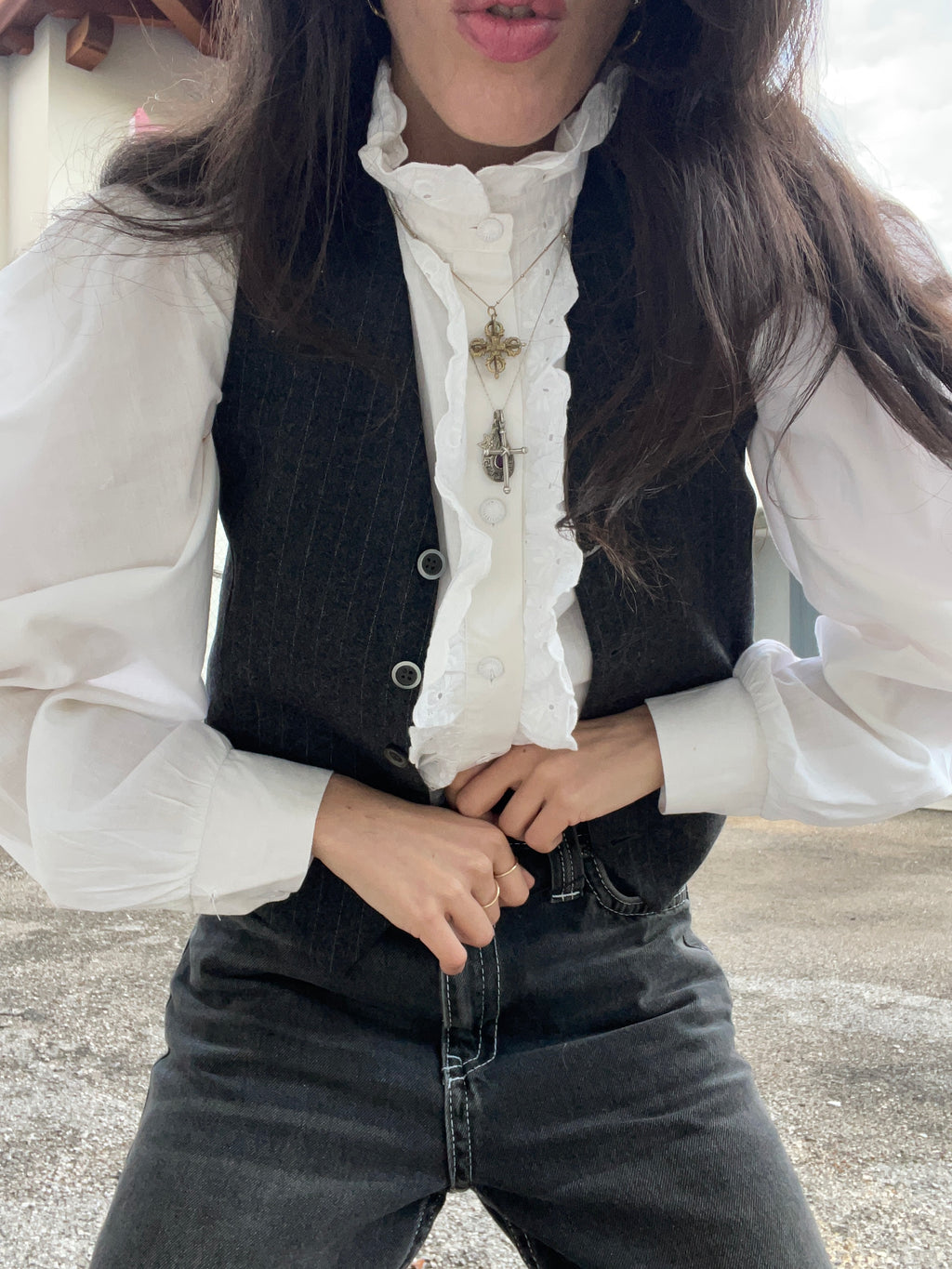 Puffer sleeve shirt