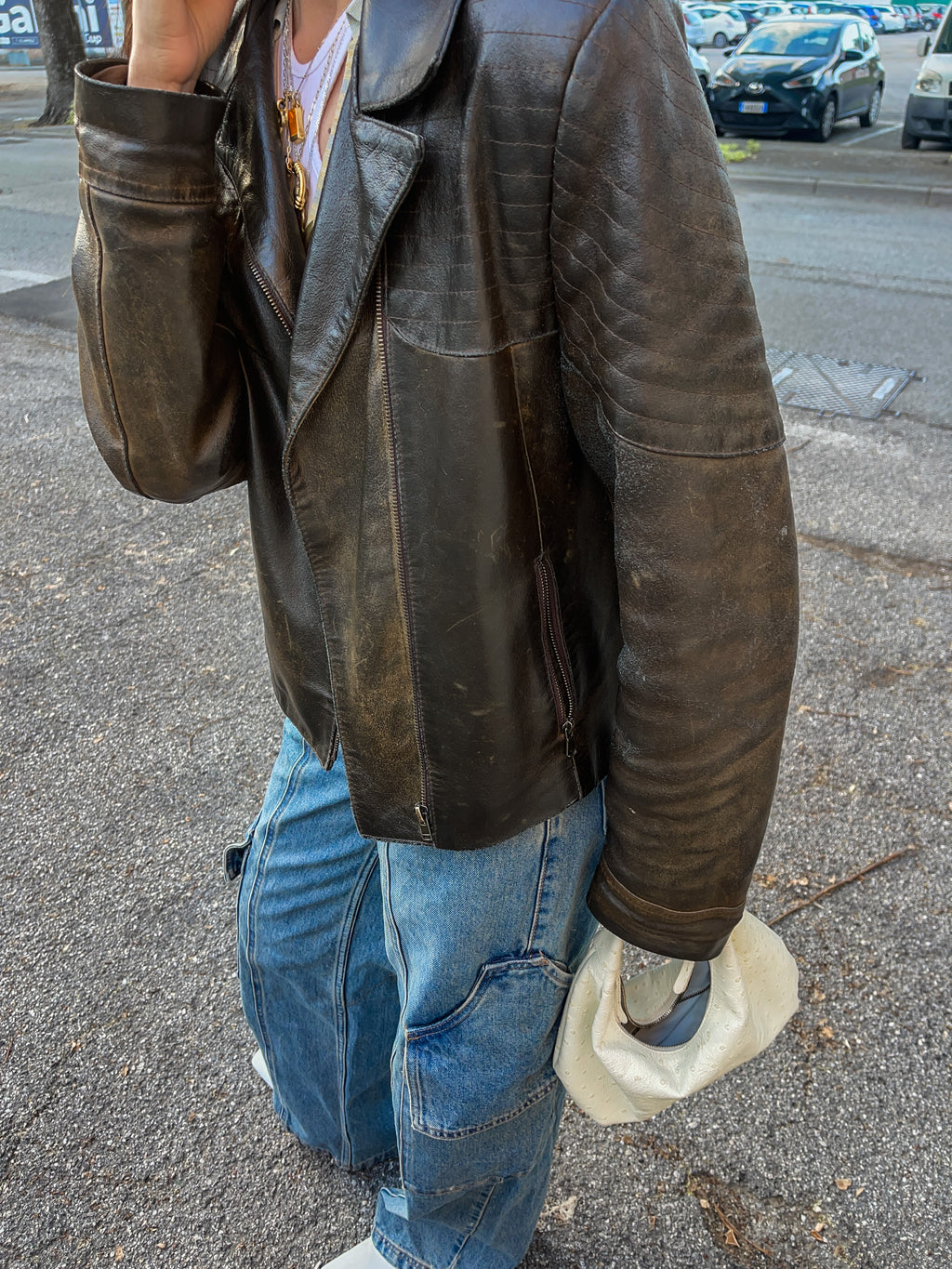 Leather chiodo