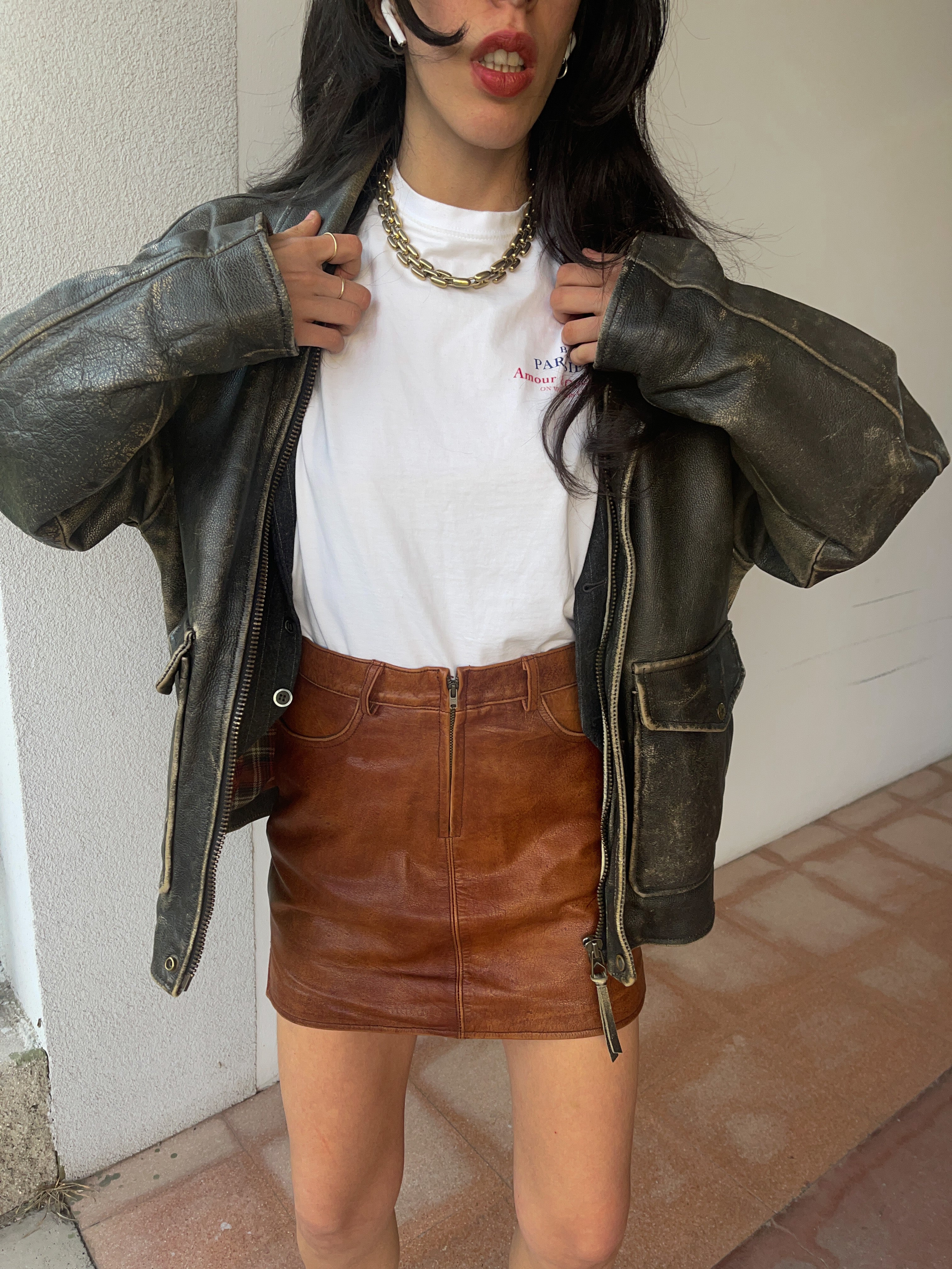 Leather skirt
