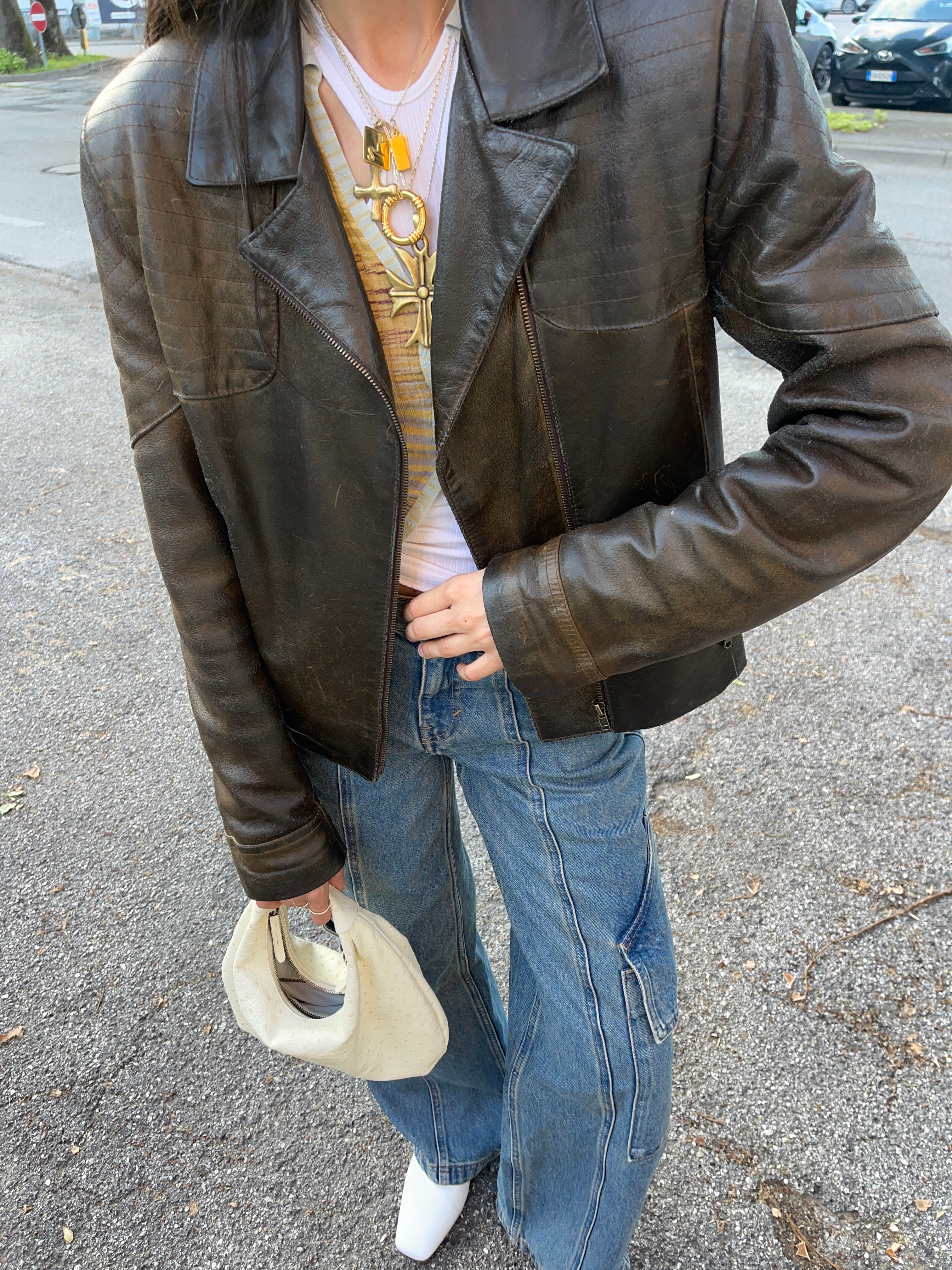Leather chiodo