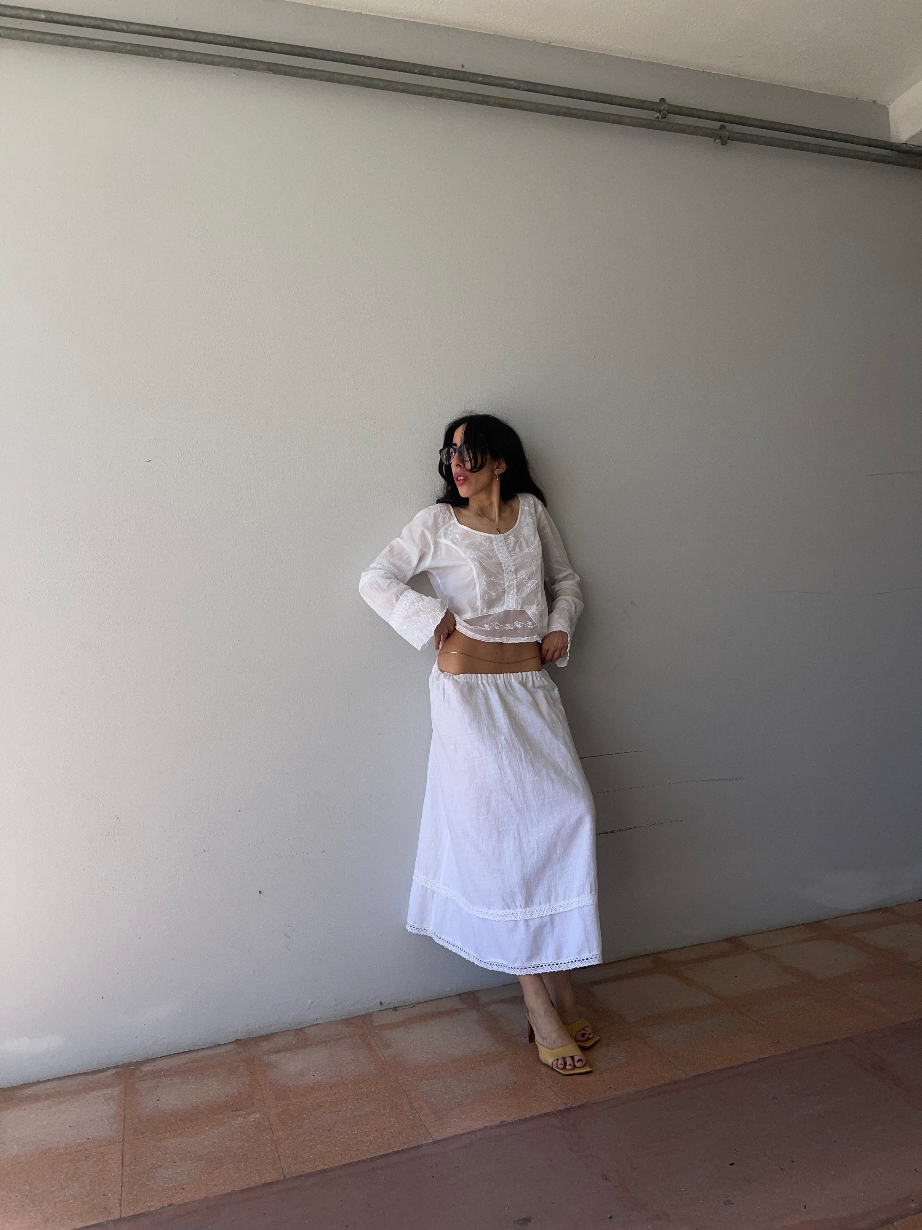 Cotton linen skirt