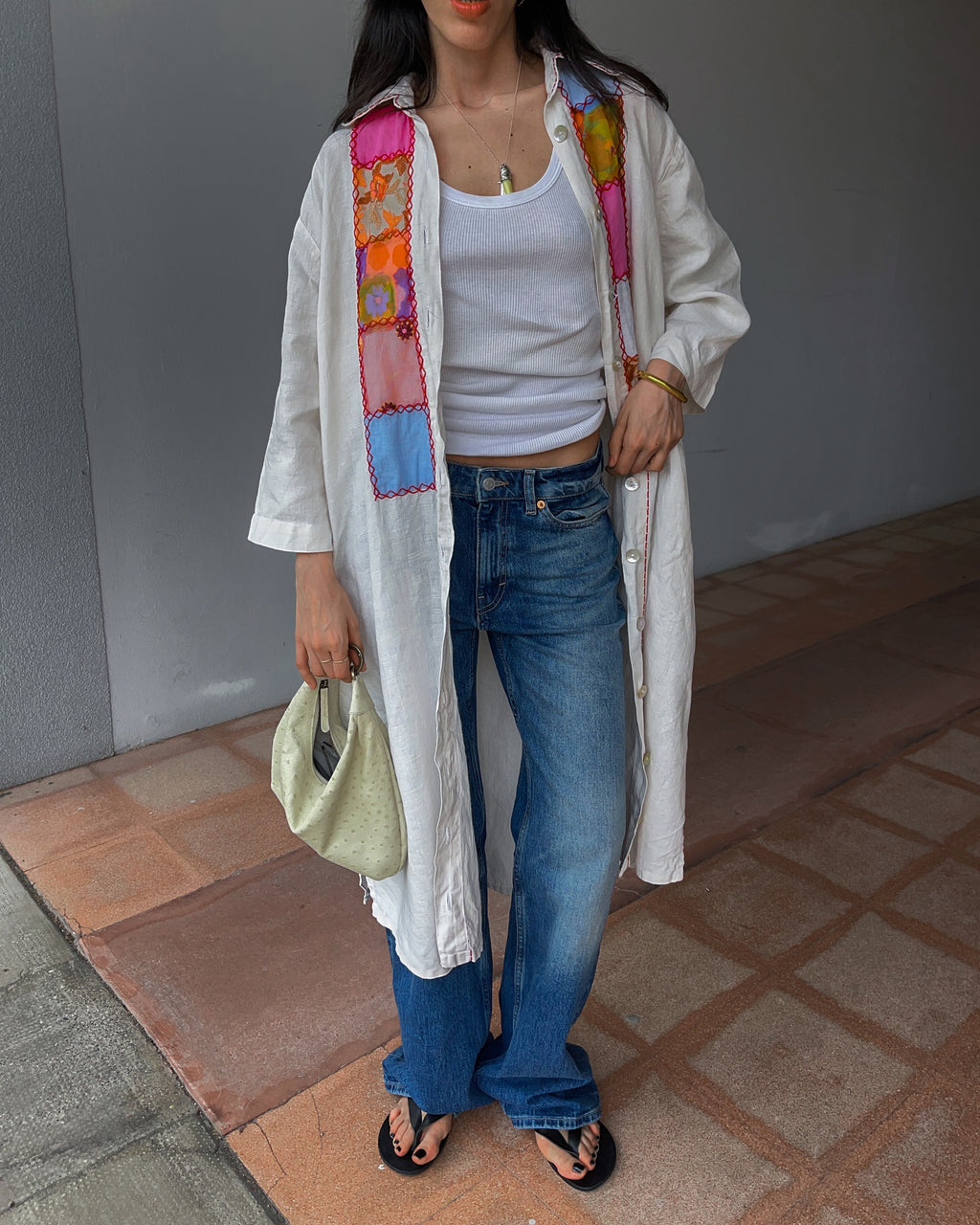 Linen maxi shirt