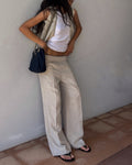 100 linen thick pants